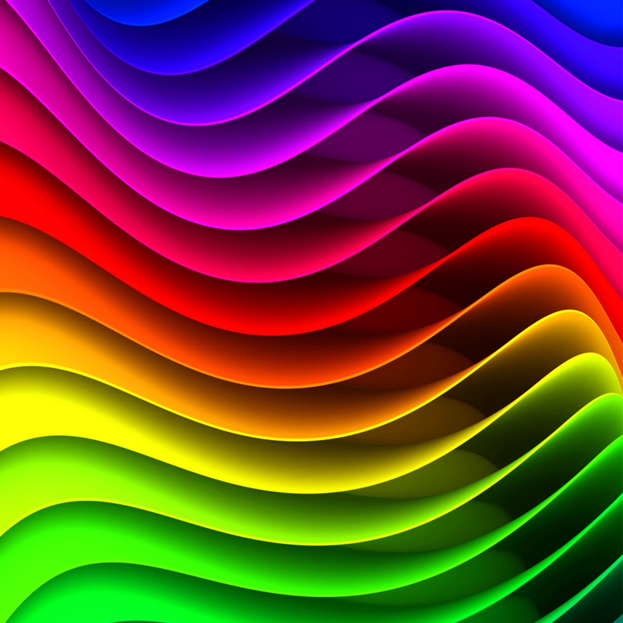 Onde colorate, Arcobaleno, Astratto, wallpaper iPad