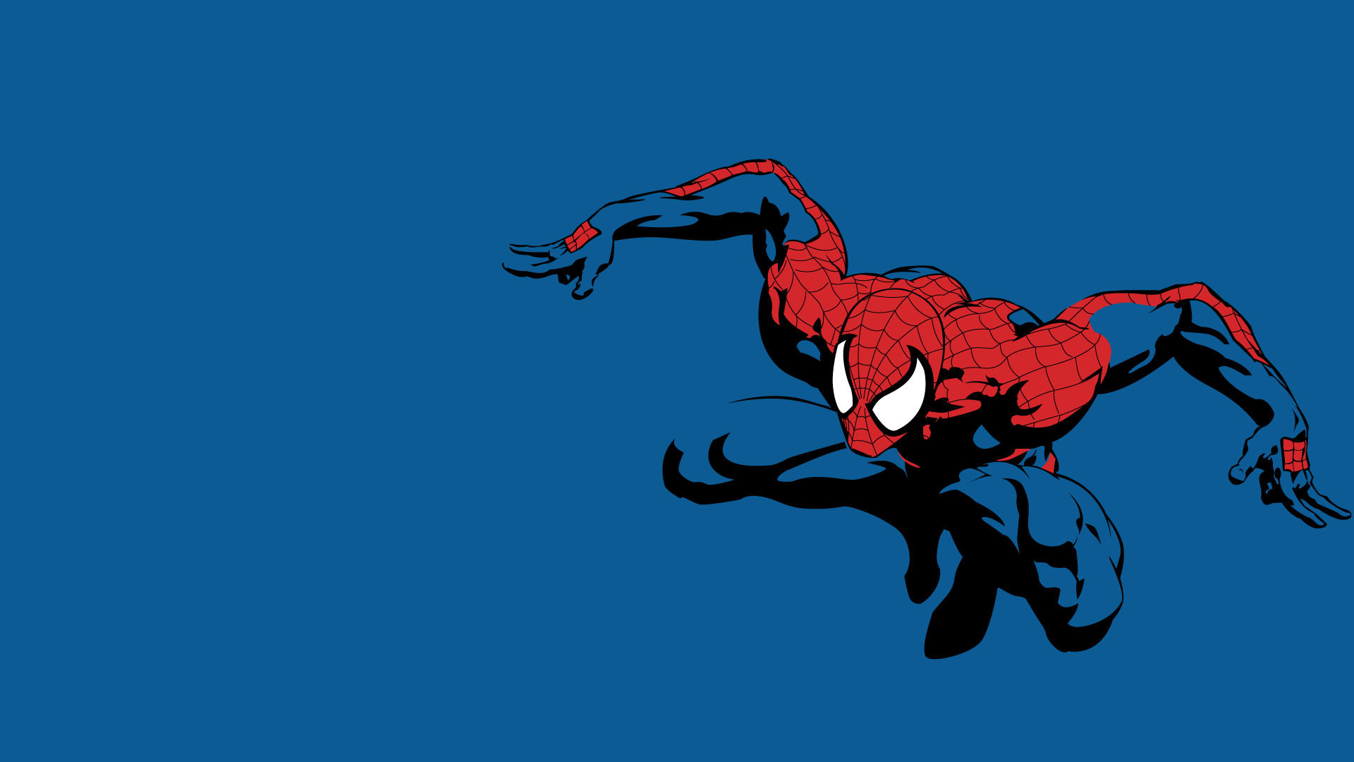 Spider-Man, Fumetto, Minimalista, Blu, 1920x1080, sfondo per PC