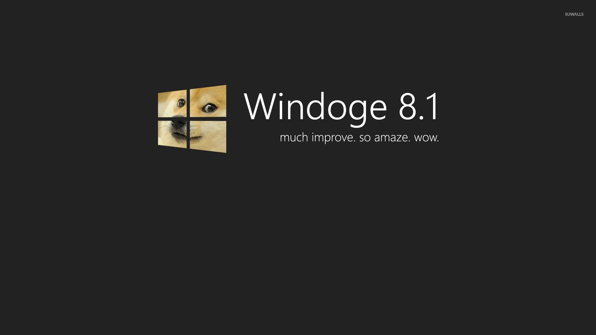 Windoge 8.1, Doge, Windows 8.1, Sfondo scuro, 1920x1080, wallpaper desktop