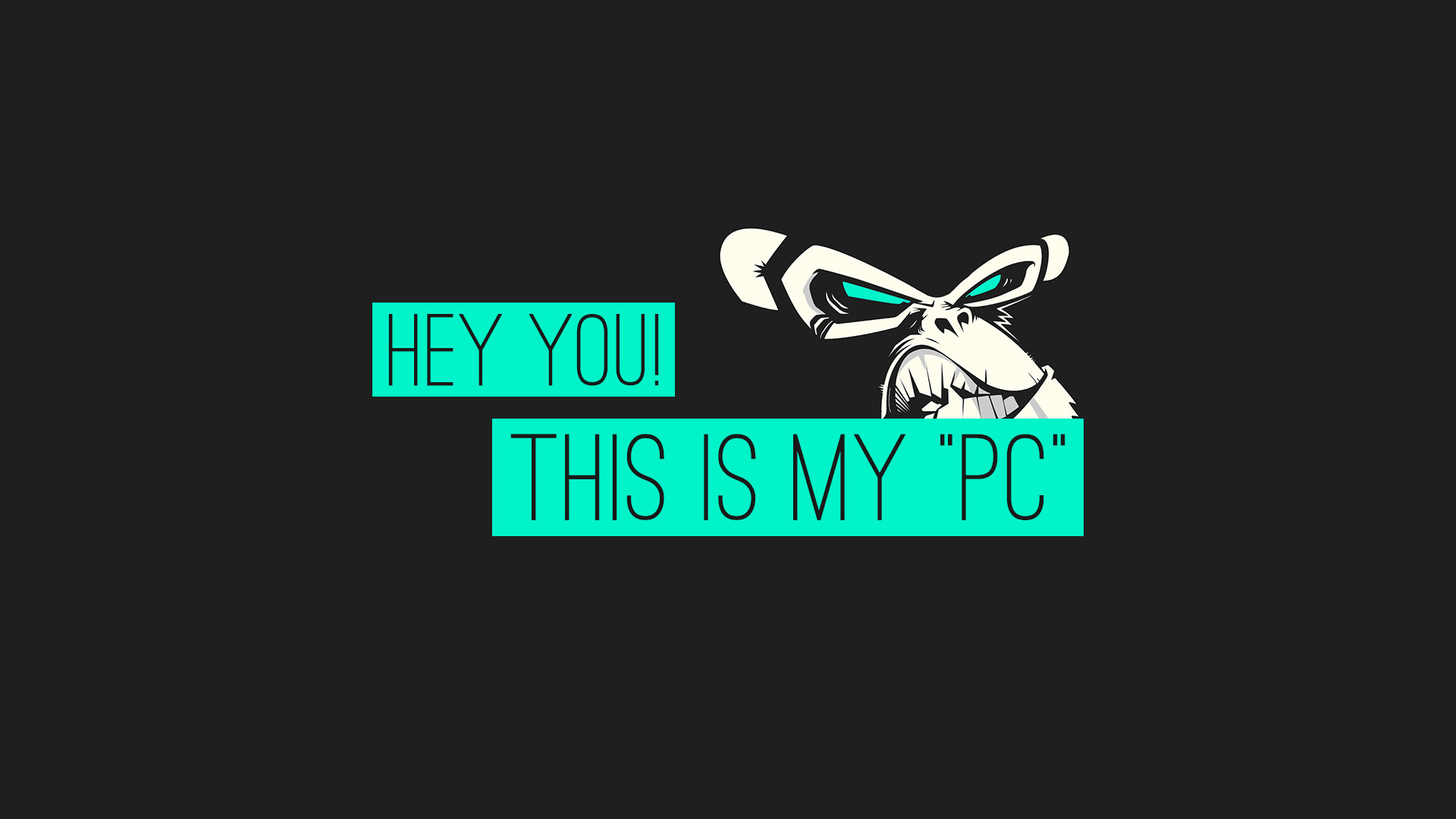 Scritta, Hey You! This is my PC, Scimmia, Sfondo scuro, Full HD, wallpaper desktop