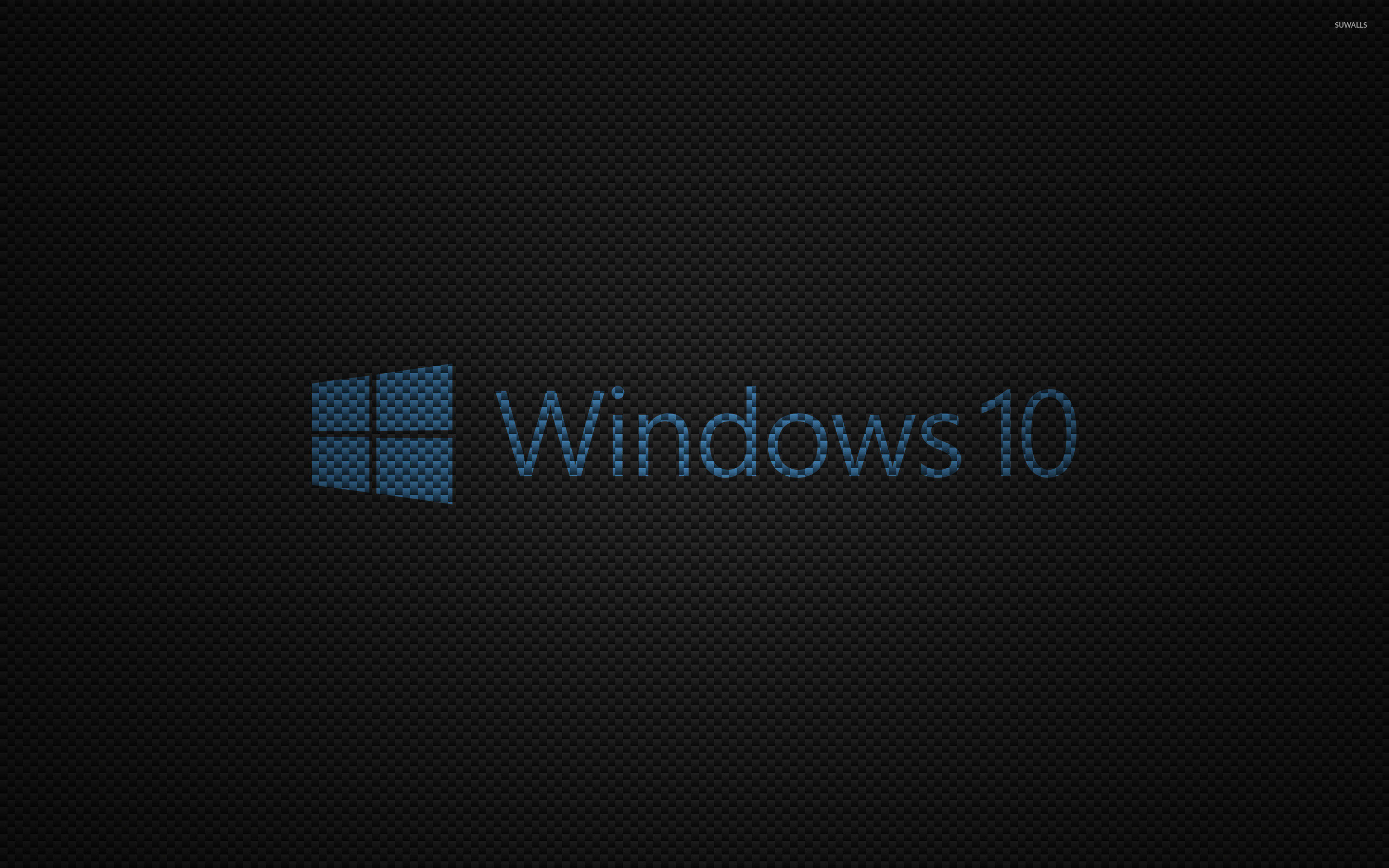 Windows 10, Logo, Fibra di carbonio, Grigio scuro, 2K, sfondo per PC