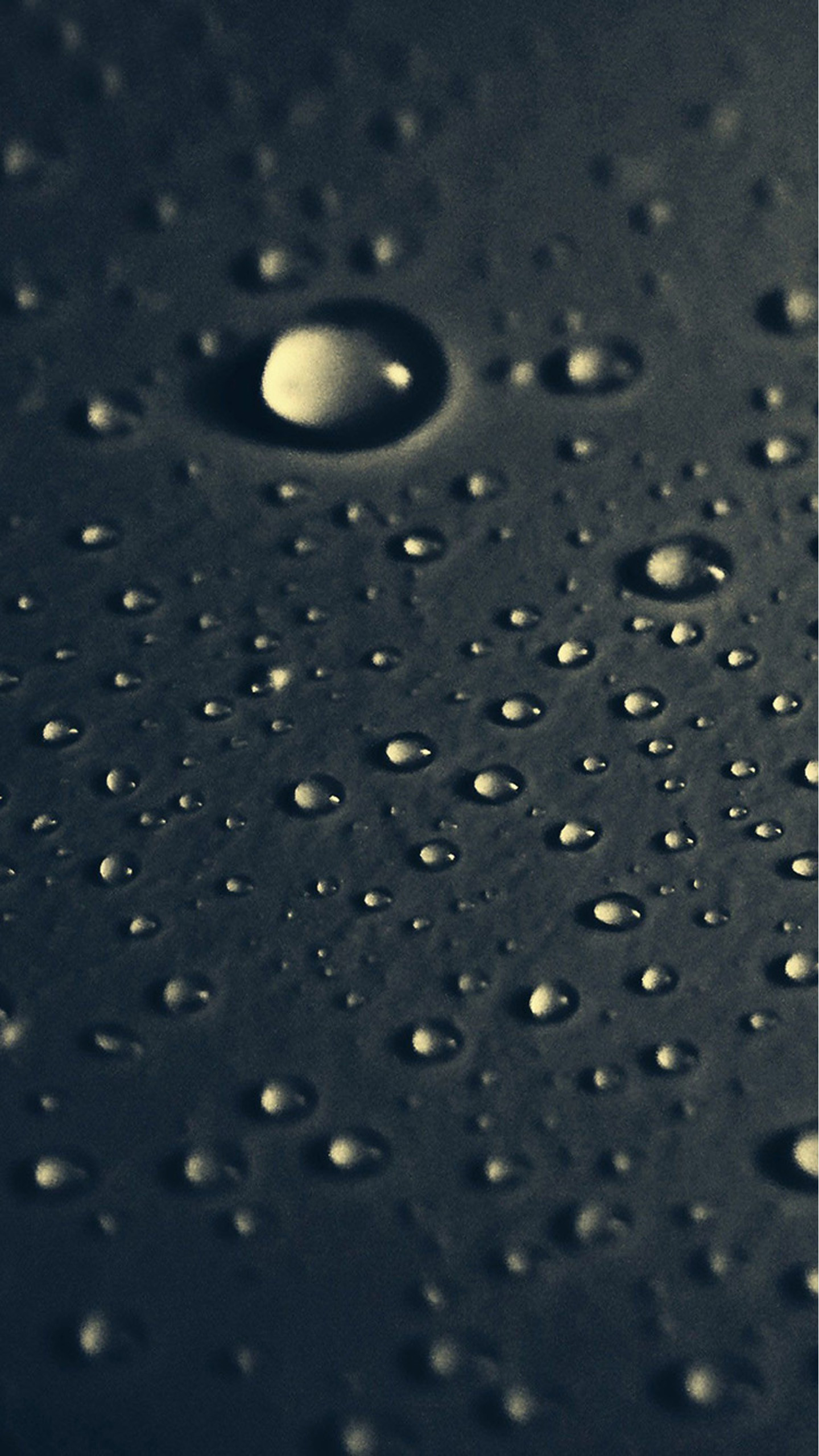 Gocce d'acqua, Sfondo scuro, Macro, schermata Home Galaxy S7