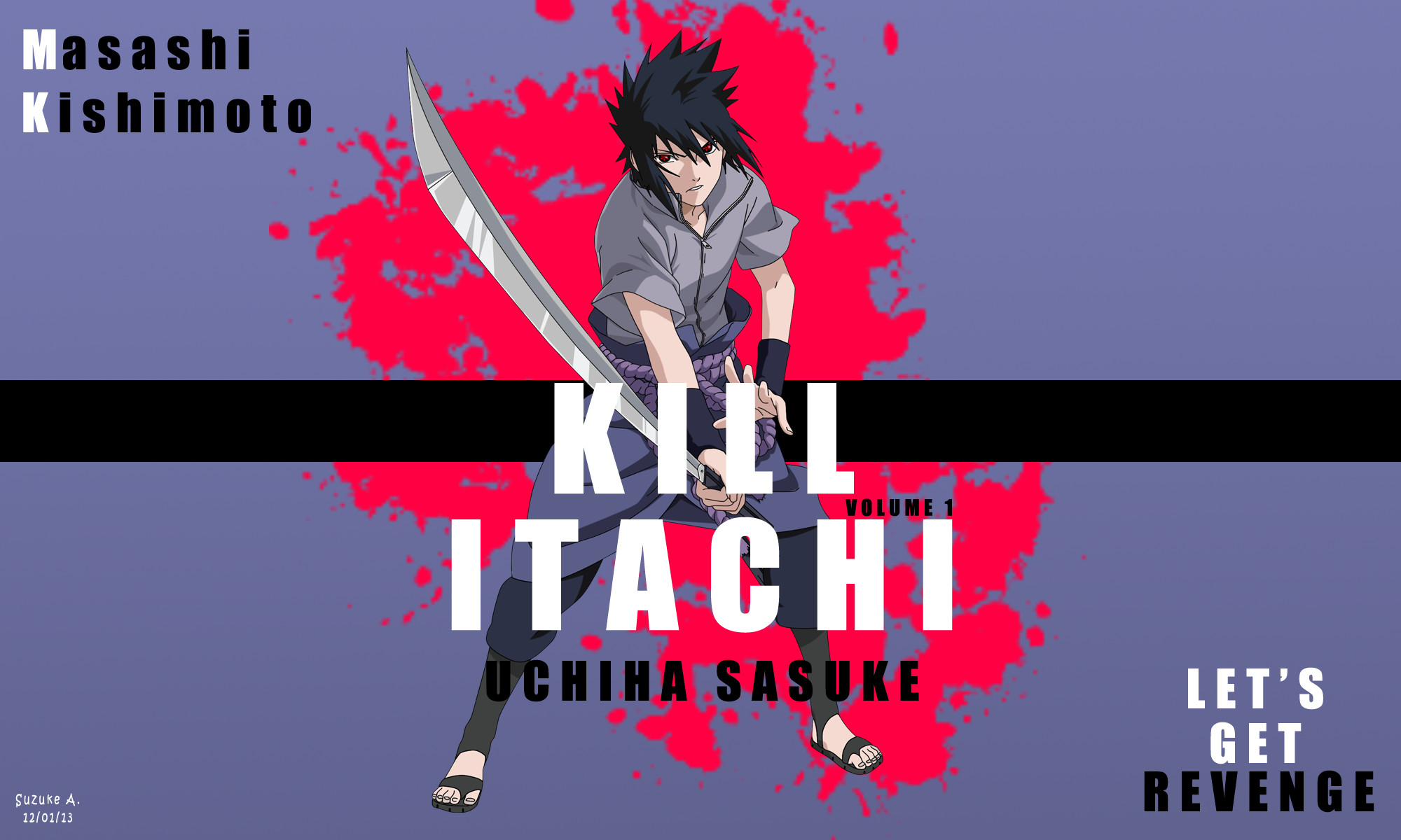 Sasuke Uchiha, Naruto, Parodia, Kill Bill, Masashi Kishimoto, Full HD, sfondo per PC e portatile