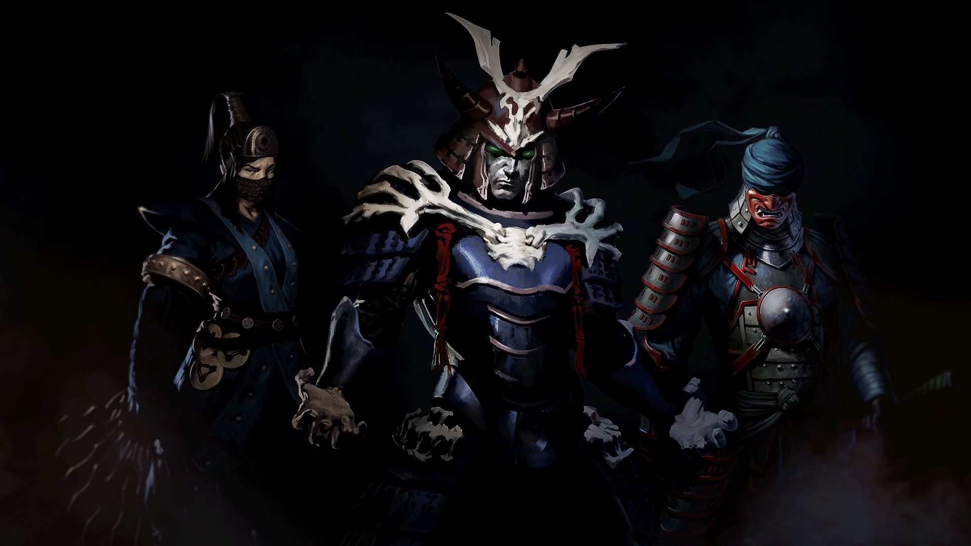 Samurai, Elmo kabuto, Maschera, Armatura, Full HD, sfondo per PC e portatile