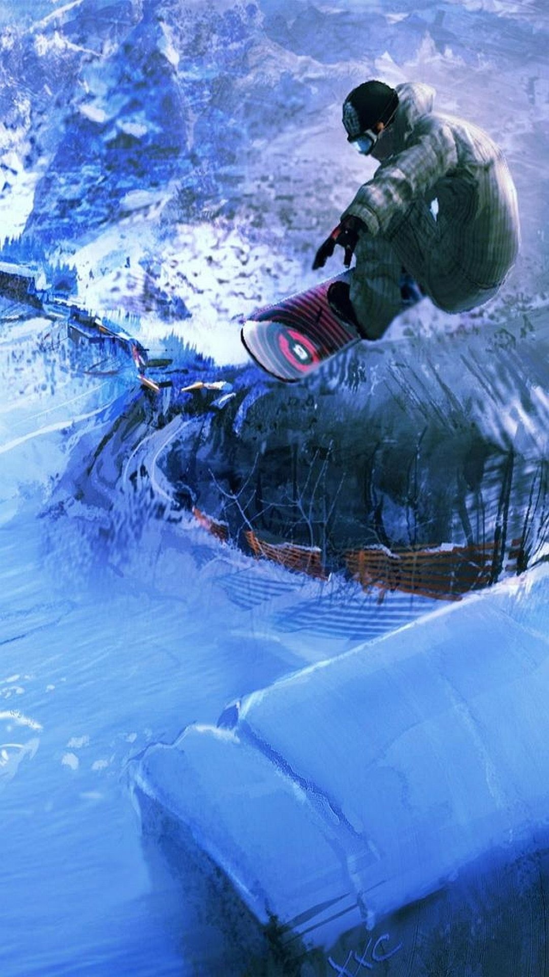 Snowboard, Snowboarder, Neve, Montagna, wallpaper iPhone 5