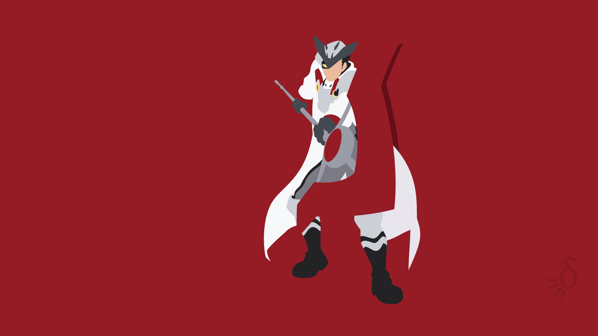 Seryu Ubiquitous, Akame ga Kill!, Minimalismo, Sfondo rosso, 1920x1080, wallpaper desktop
