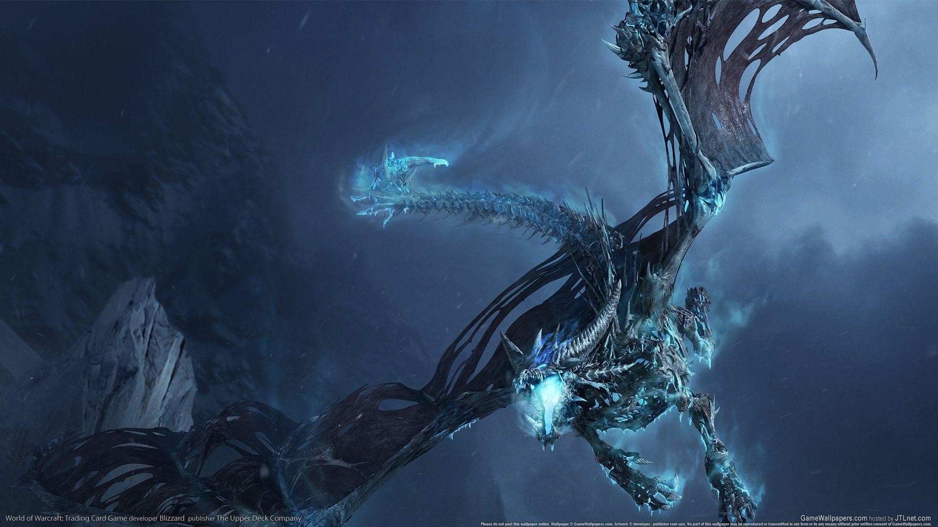 Sindragosa, World of Warcraft, Drago di ghiaccio, Drago non morto, Blu, sfondo Windows 11