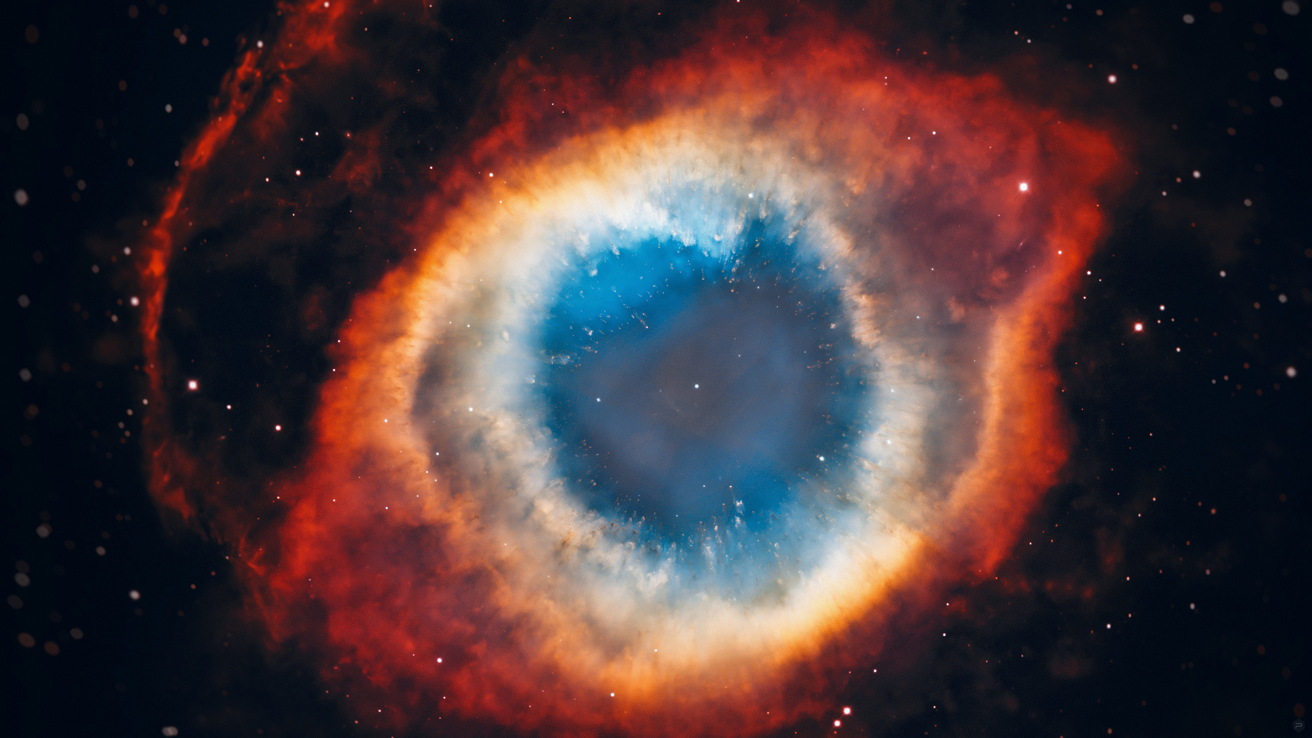 Nebulosa Elica, Occhio di Dio, Nebulosa planetaria, Arancione, 2560x1440, sfondo per PC