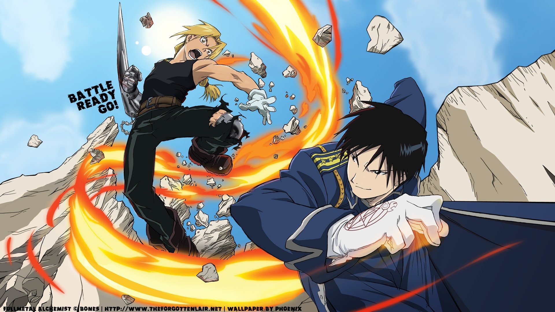 Edward Elric, Roy Mustang, Fullmetal Alchemist, Battaglia, Full HD, sfondo per PC