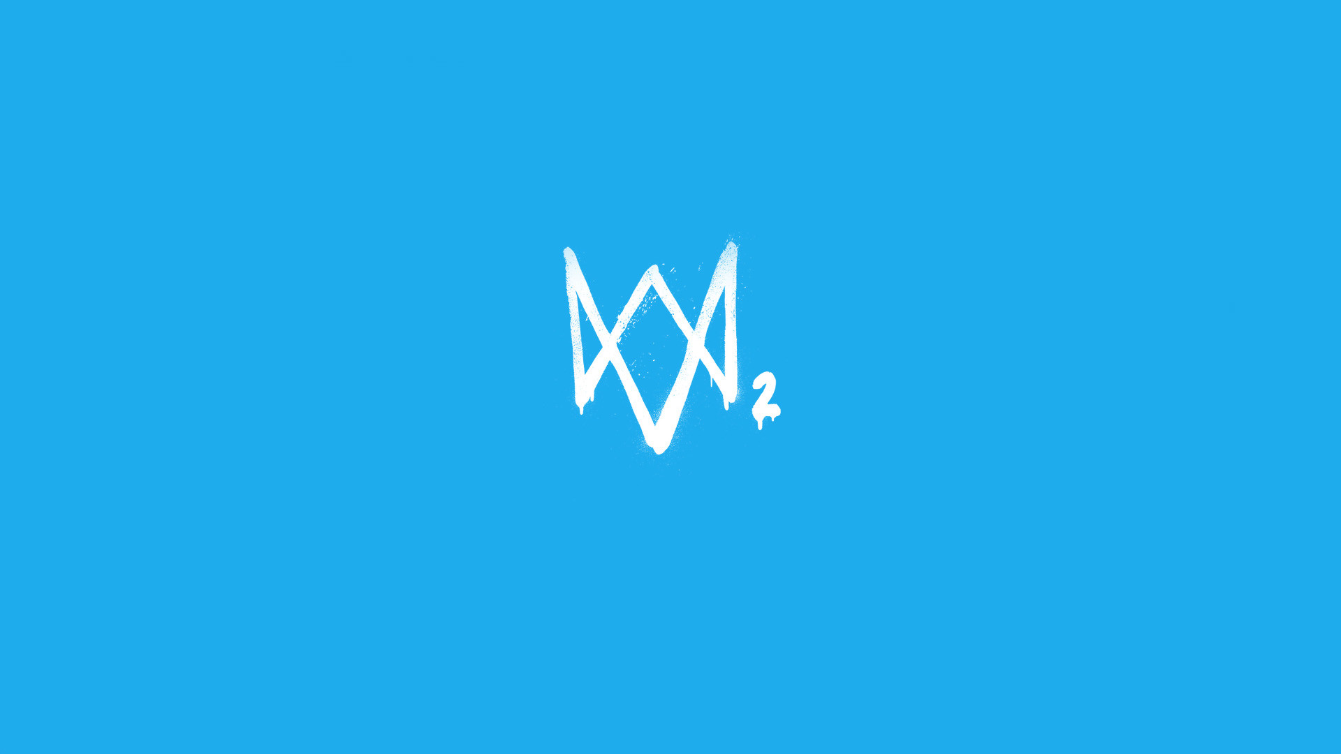 Watch Dogs 2, Logo, Azzurro, Minimalismo, 16:9 Full HD, sfondo widescreen