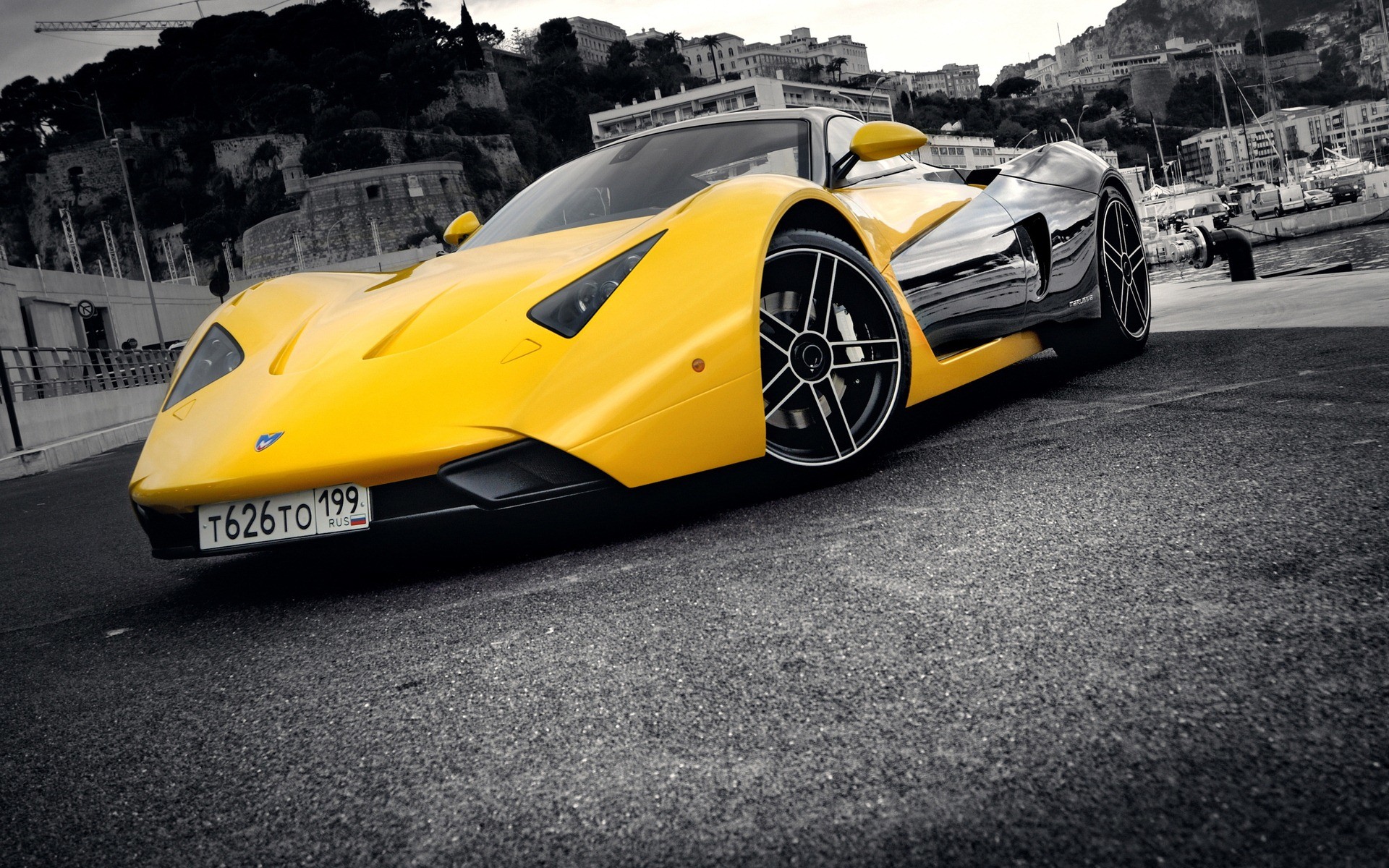 Marussia B1, Supercar, Giallo, Auto sportiva, sfondo PC