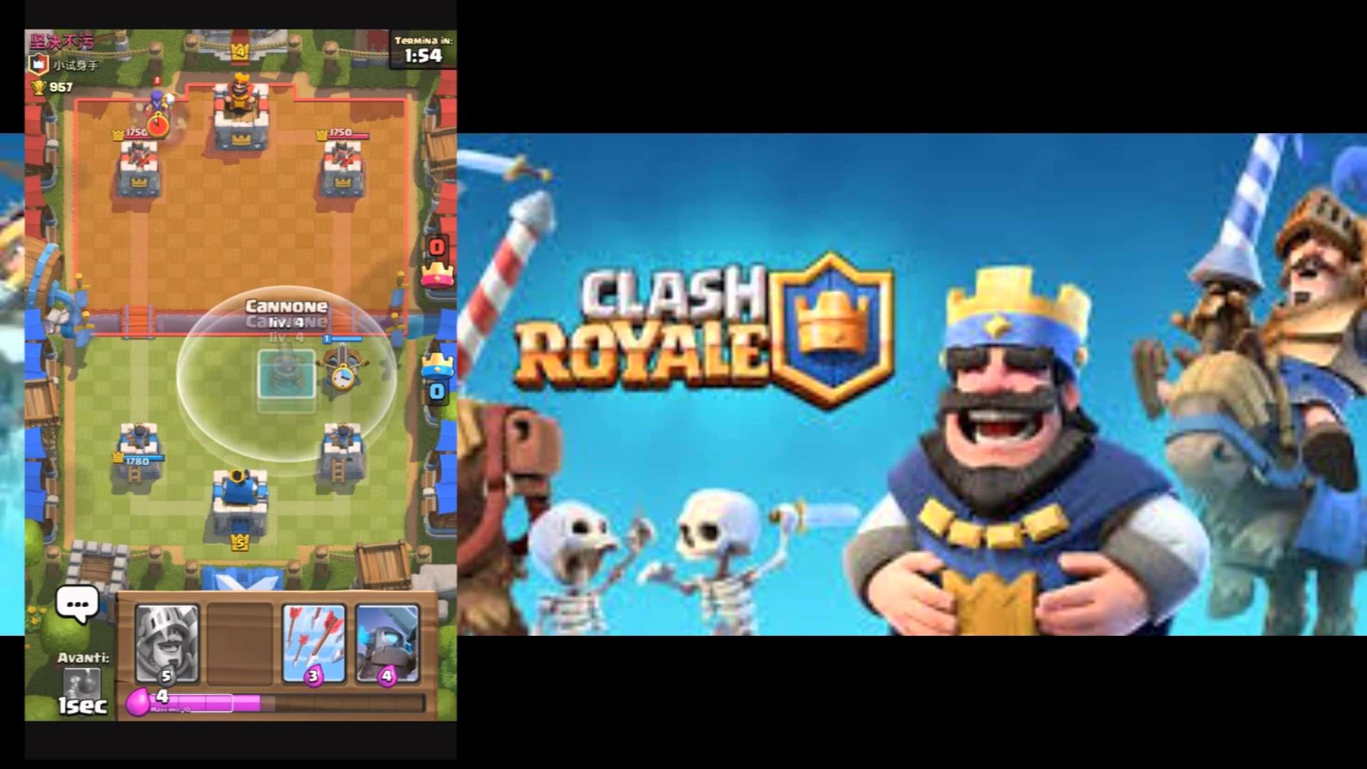 Clash Royale, Re Blu, Arena, Scheletri, Gameplay, Full HD 1080p, sfondo desktop