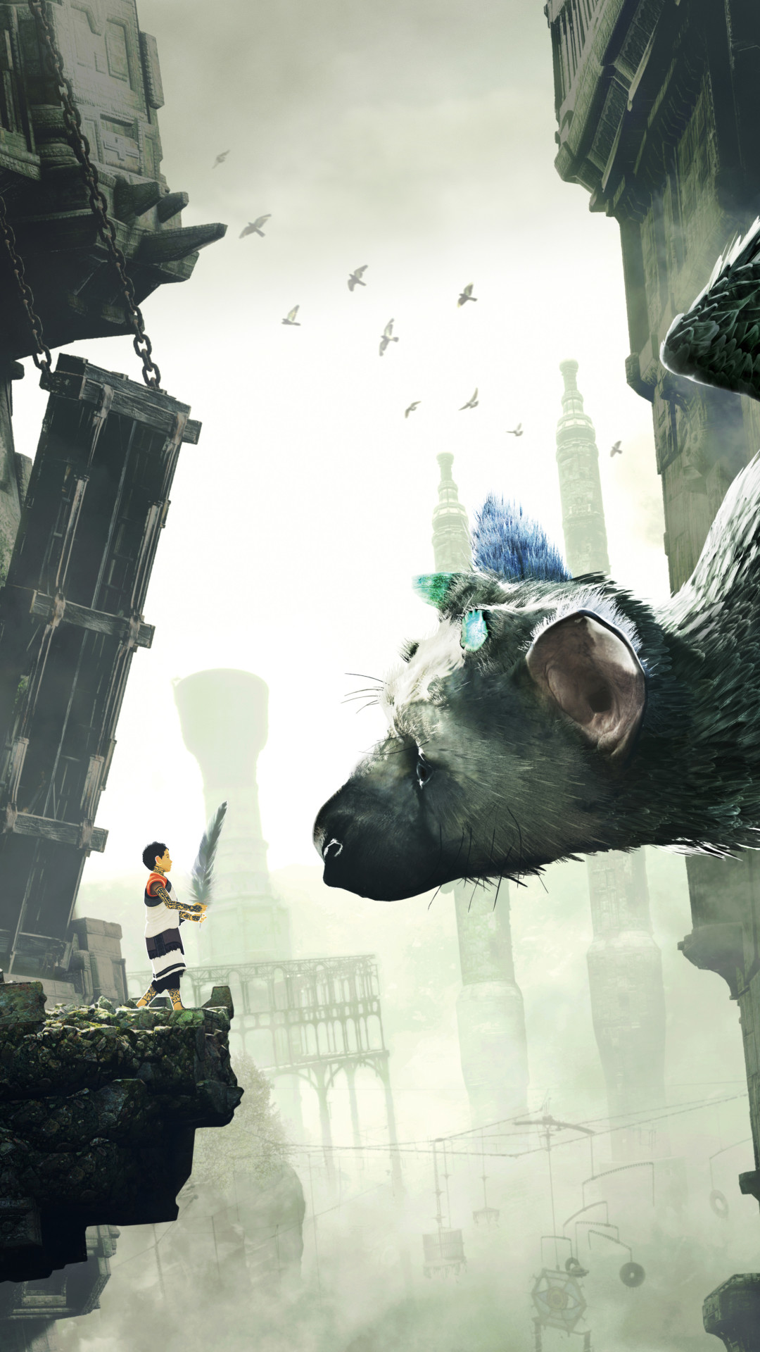Trico, The Last Guardian, Ragazzo, Rovine, Verticale, Full HD, sfondo per smartphone