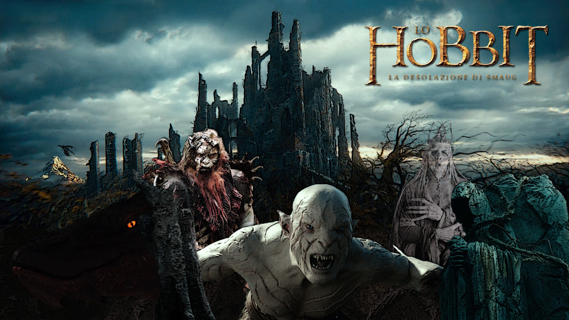 Azog, Dol Guldur, Lo Hobbit: La desolazione di Smaug, Orchi, Full HD 1080p, sfondo desktop