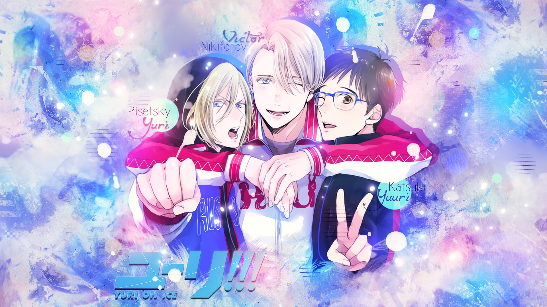 Yuri Plisetsky, Victor Nikiforov, Yuri Katsuki, Yuri!!! on Ice, Fan art, sfondo Full HD per computer