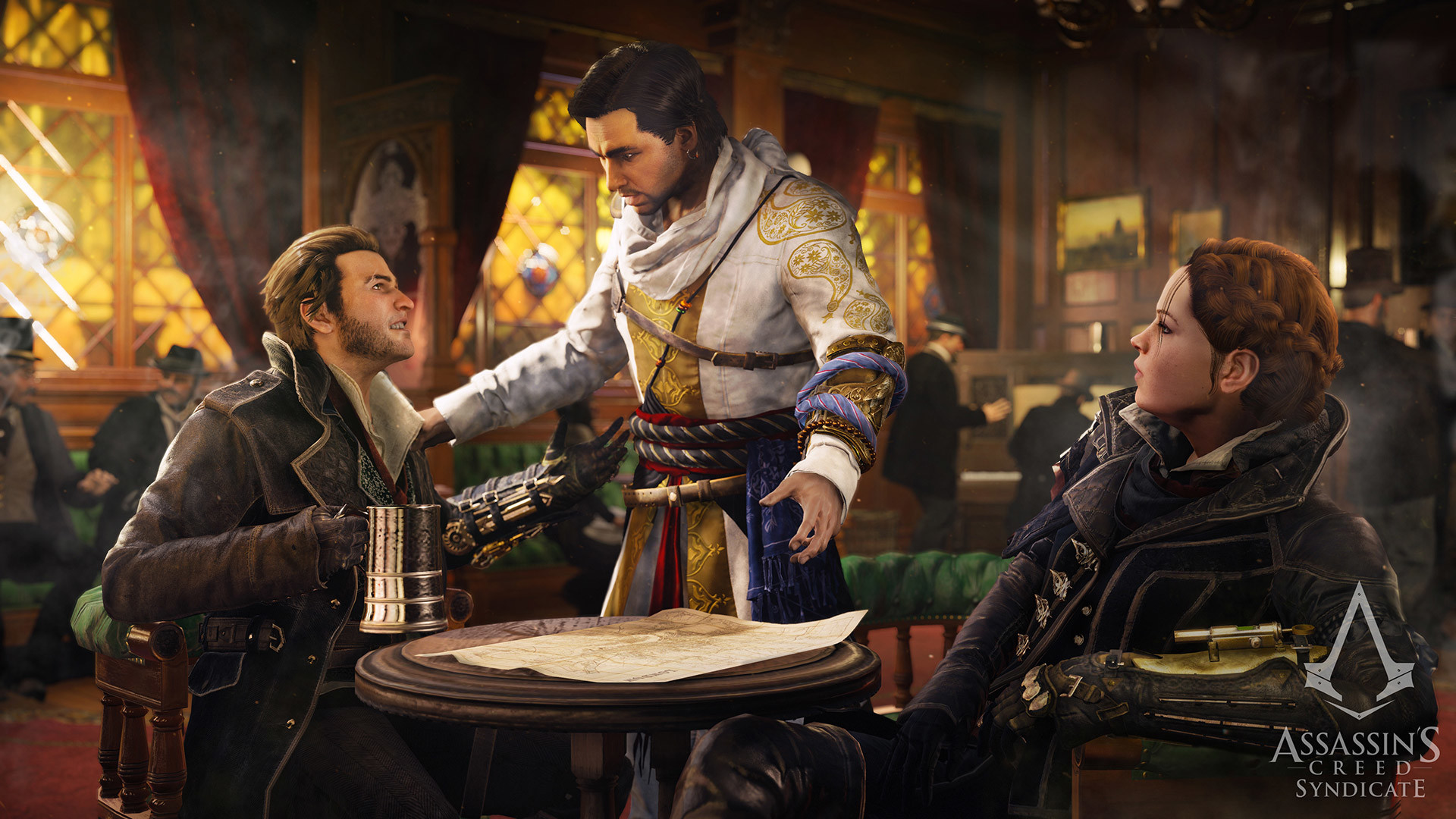 Jacob Frye, Evie Frye, Henry Green, Assassin's Creed Syndicate, Taverna, Mappa, sfondo per PC