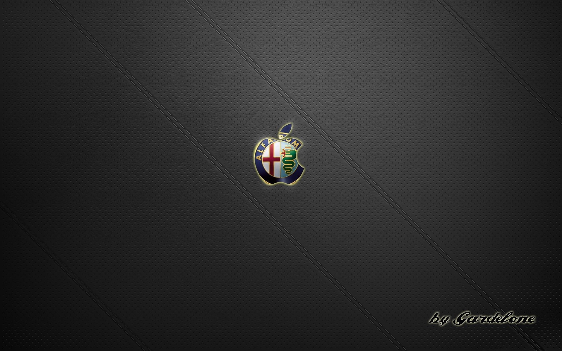 Logo Alfa Romeo, Logo Apple, Fibra di carbonio, Grigio scuro, 16:10 Full HD, sfondo widescreen