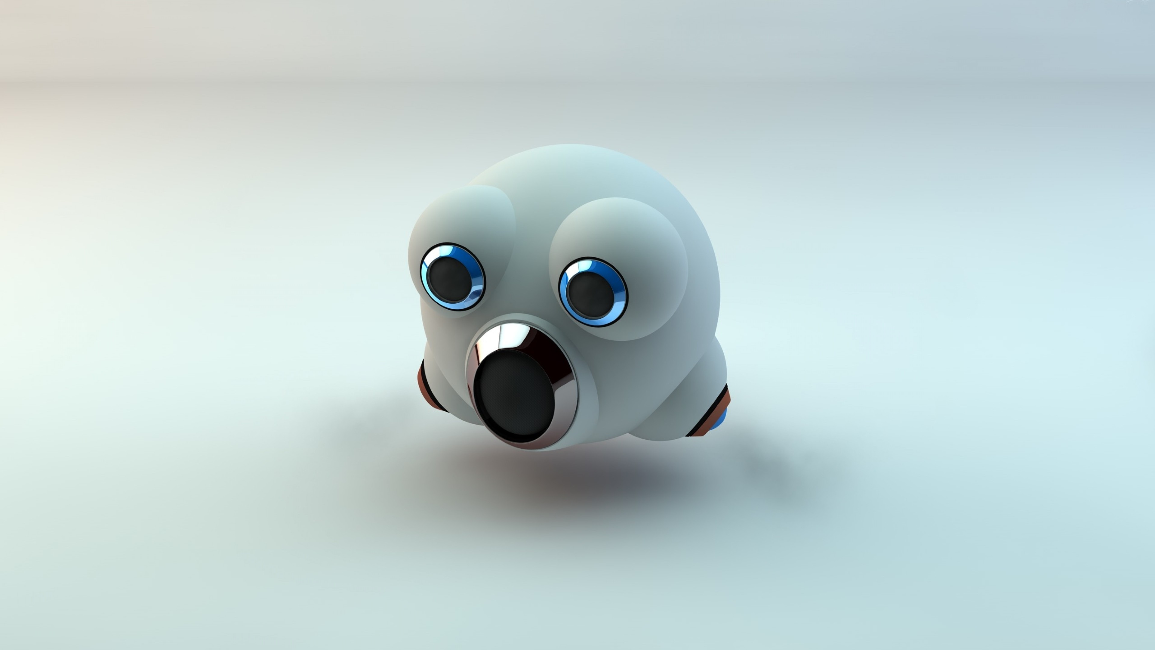 Robot, Occhi blu, Rendering 3D, Minimalismo, 3840x2160, immagine di sfondo