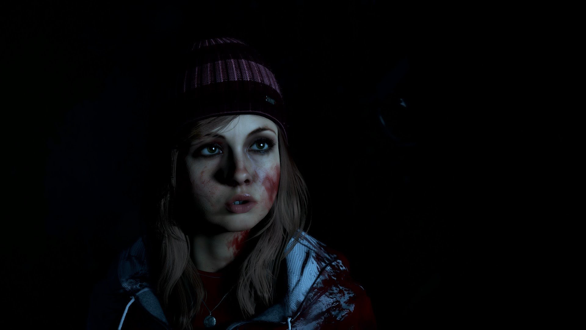 Until Dawn, Ashley, Sangue, Buio, Paura, Full HD, sfondo Windows 11