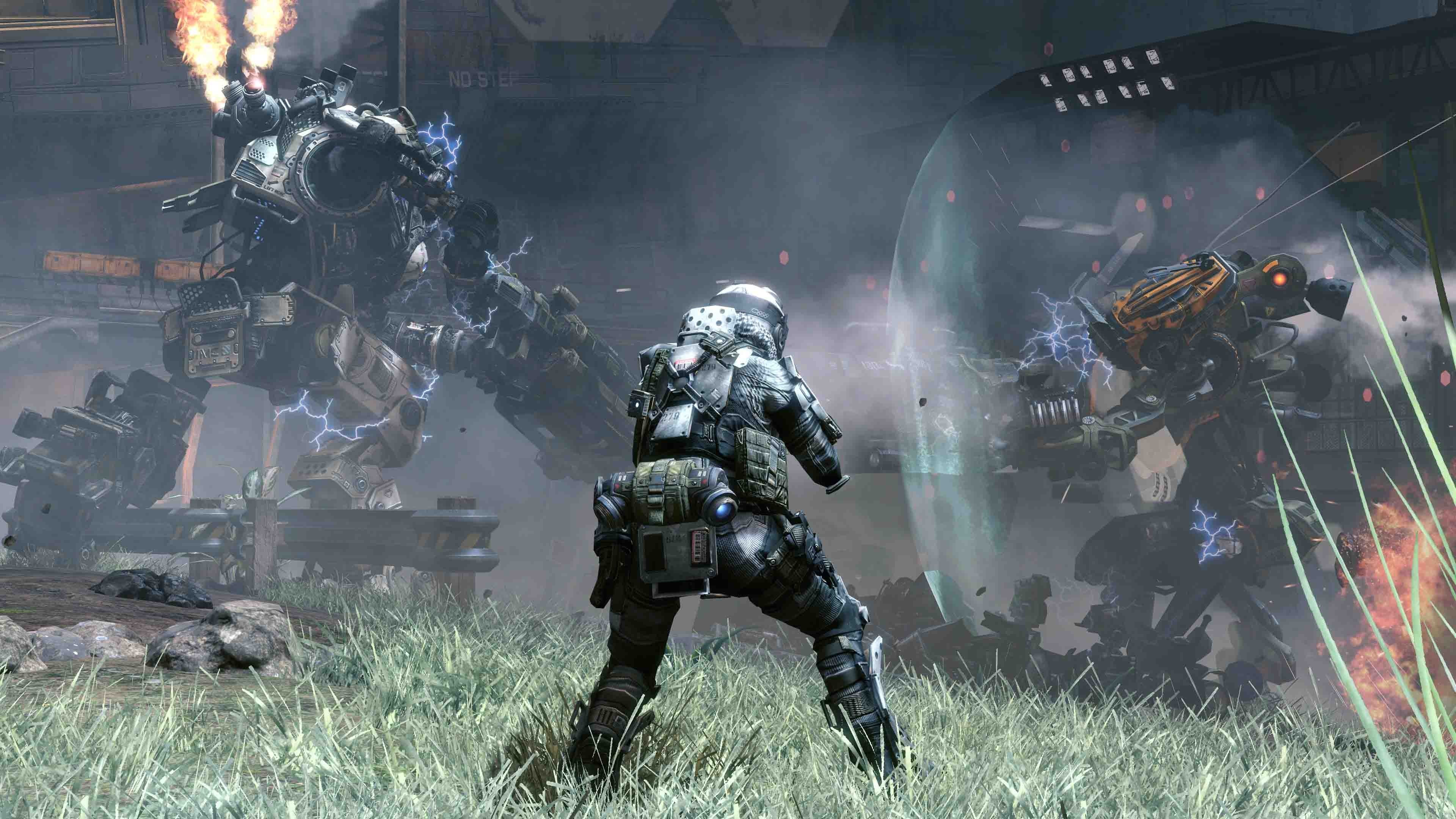 Titanfall, Pilota, Titani, Battaglia, 4K, sfondo desktop