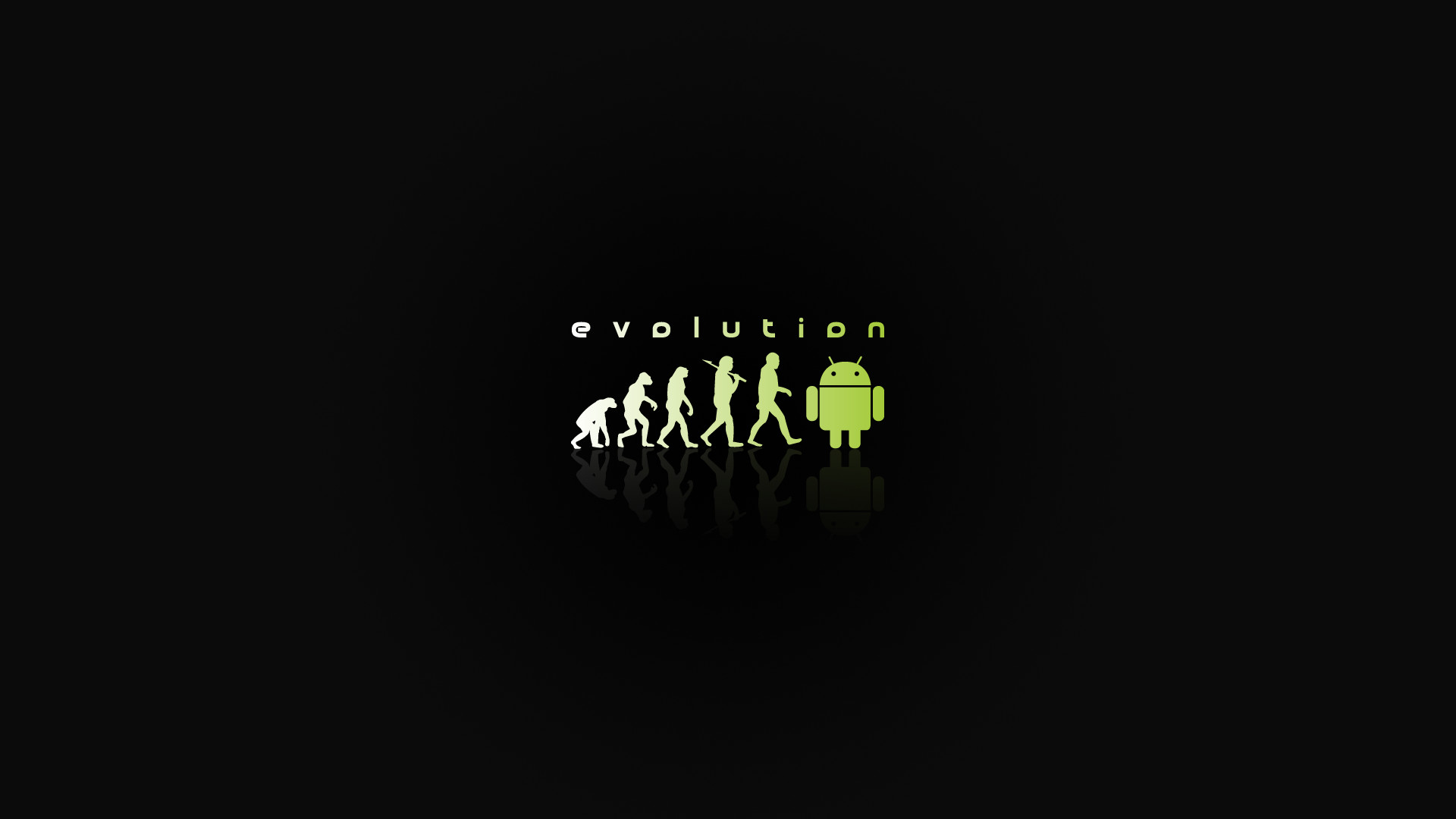 Android, Evoluzione, Logo Android, Sfondo nero, Minimalismo, 1920x1080, wallpaper desktop