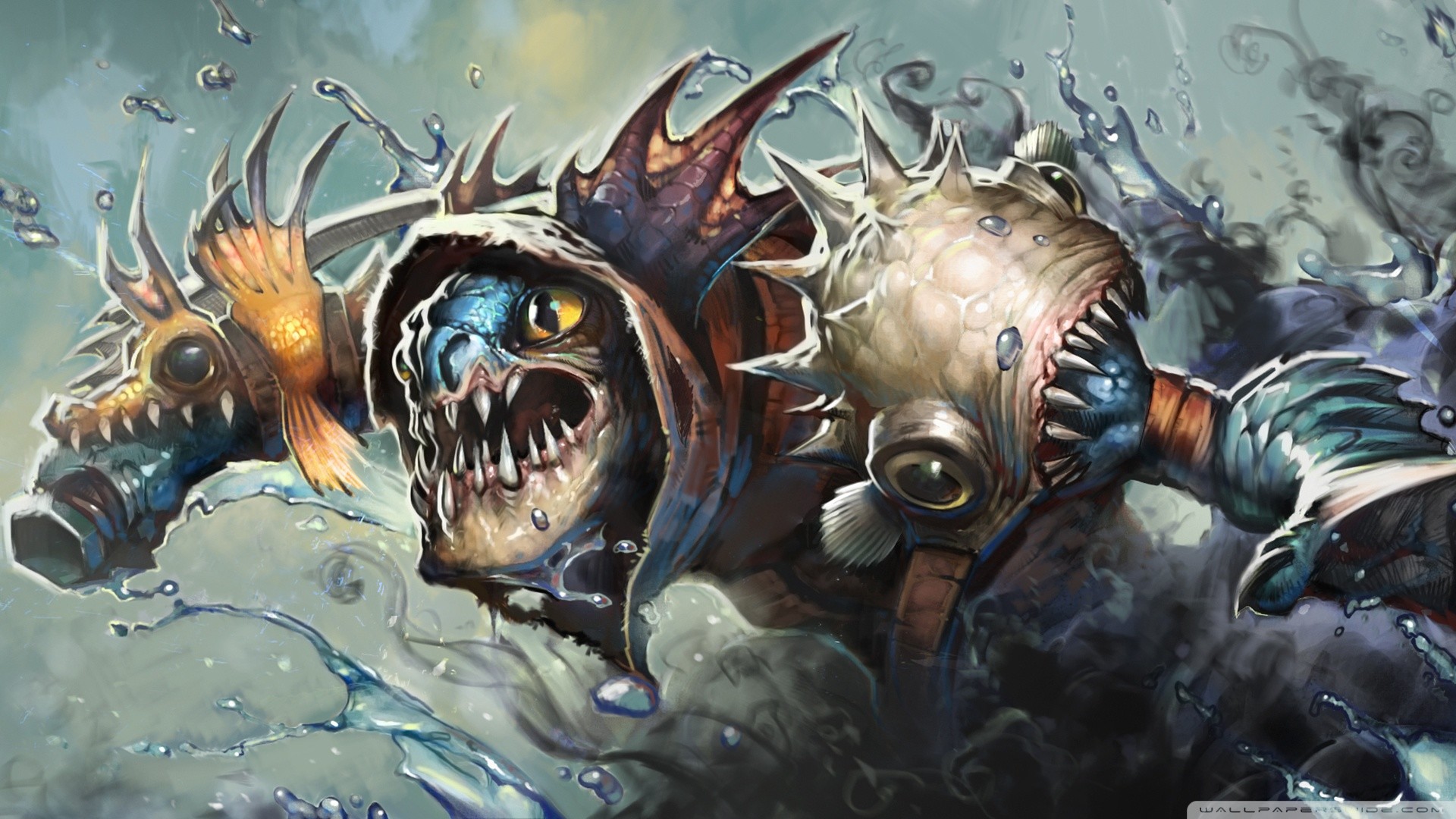 Slark, Dota 2, Acqua, Arte digitale, Full HD, sfondo per PC e portatile