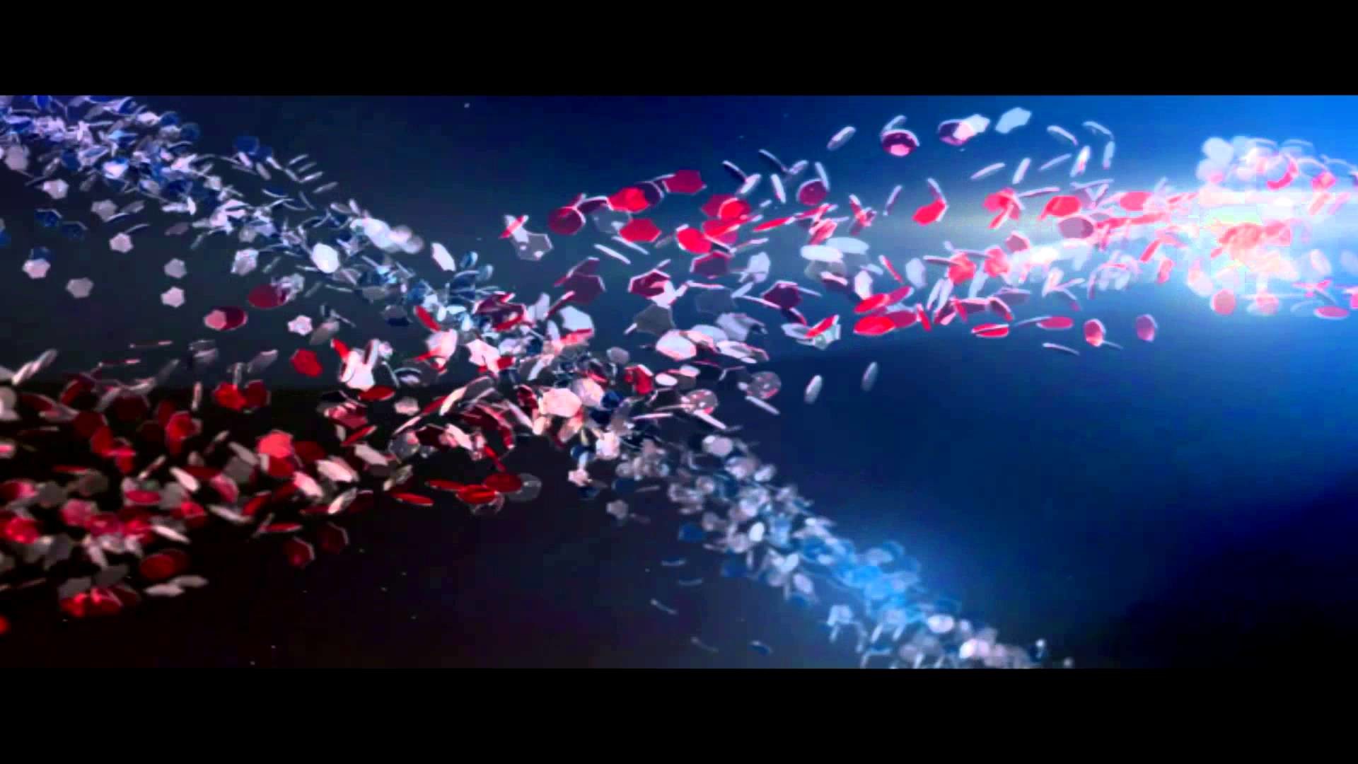 Arte astratta, Particelle rosse, Blu, Starball, 1920x1080, sfondo per PC
