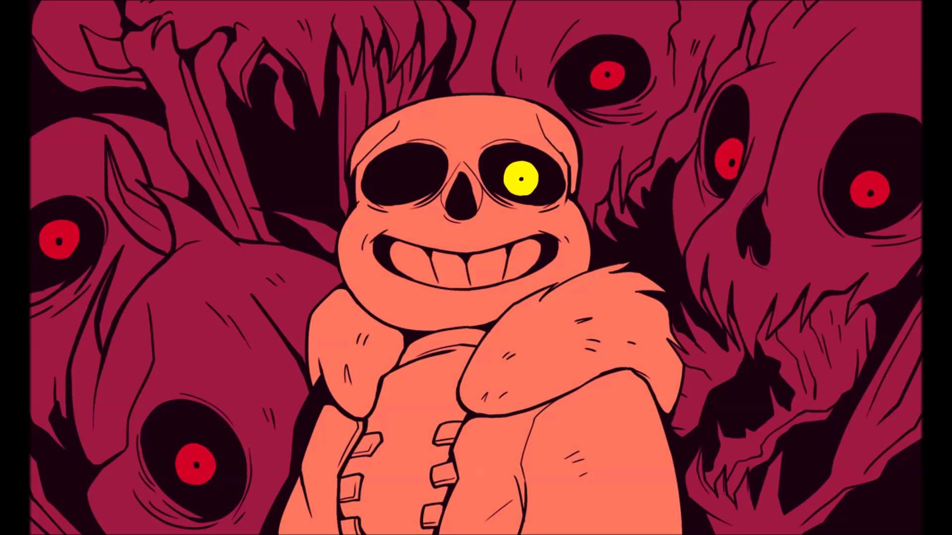 Sans, Undertale, Gaster Blaster, Occhio giallo, Rosso, Full HD, sfondo per portatile