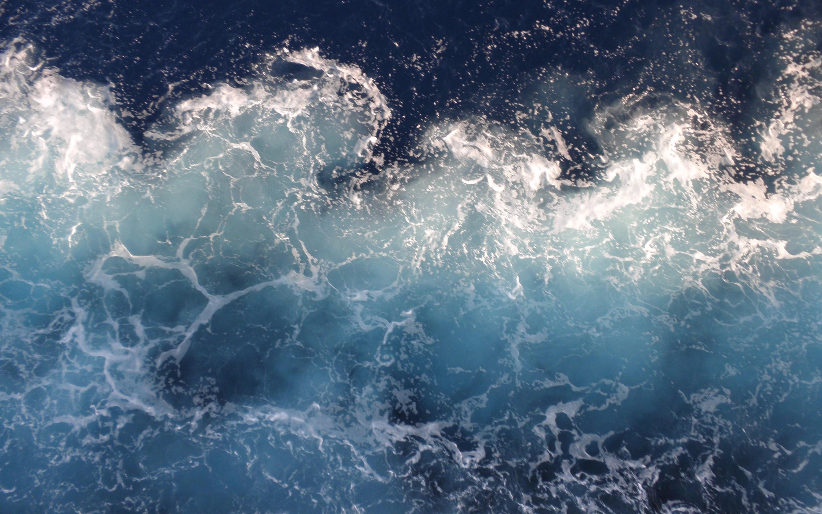 Onde, Schiuma, Mare, Vista aerea, sfondo 2K per computer