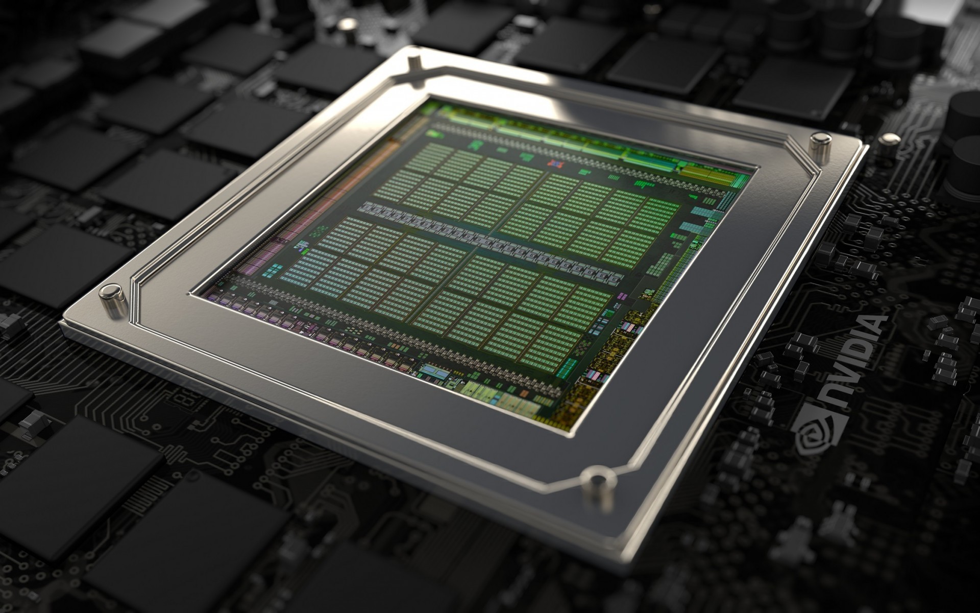 GPU Nvidia, Nvidia, Chip, Scheda madre, Primo piano, 1920x1200, sfondo per PC