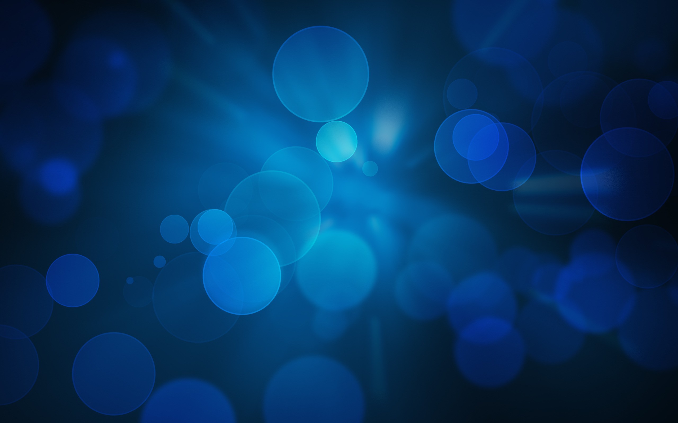 Bokeh, Cerchi luminosi, Blu, 2K, sfondo per PC