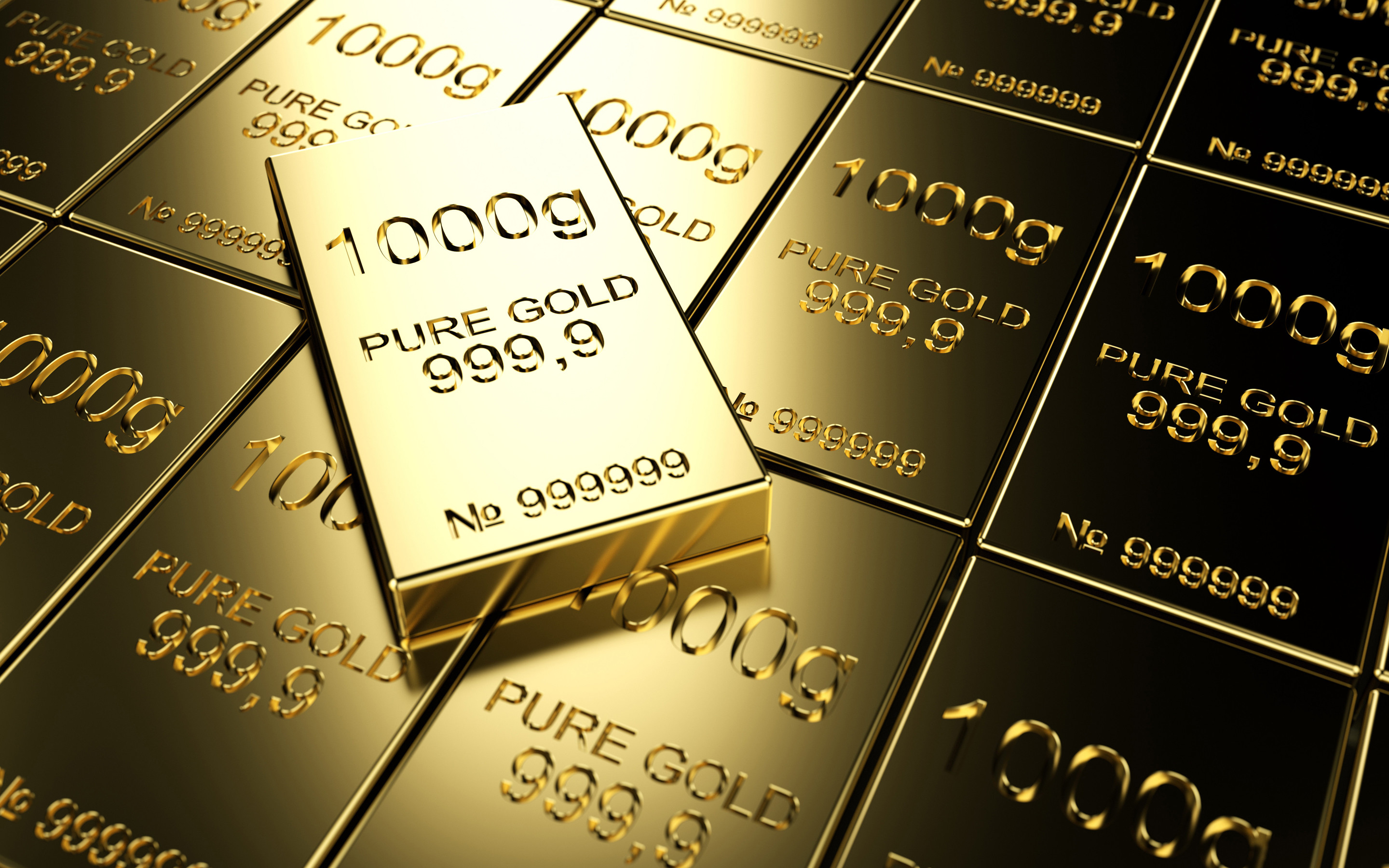 Lingotti d'oro, Oro puro 999,9, 1000 g, 2K, sfondo per PC e portatile