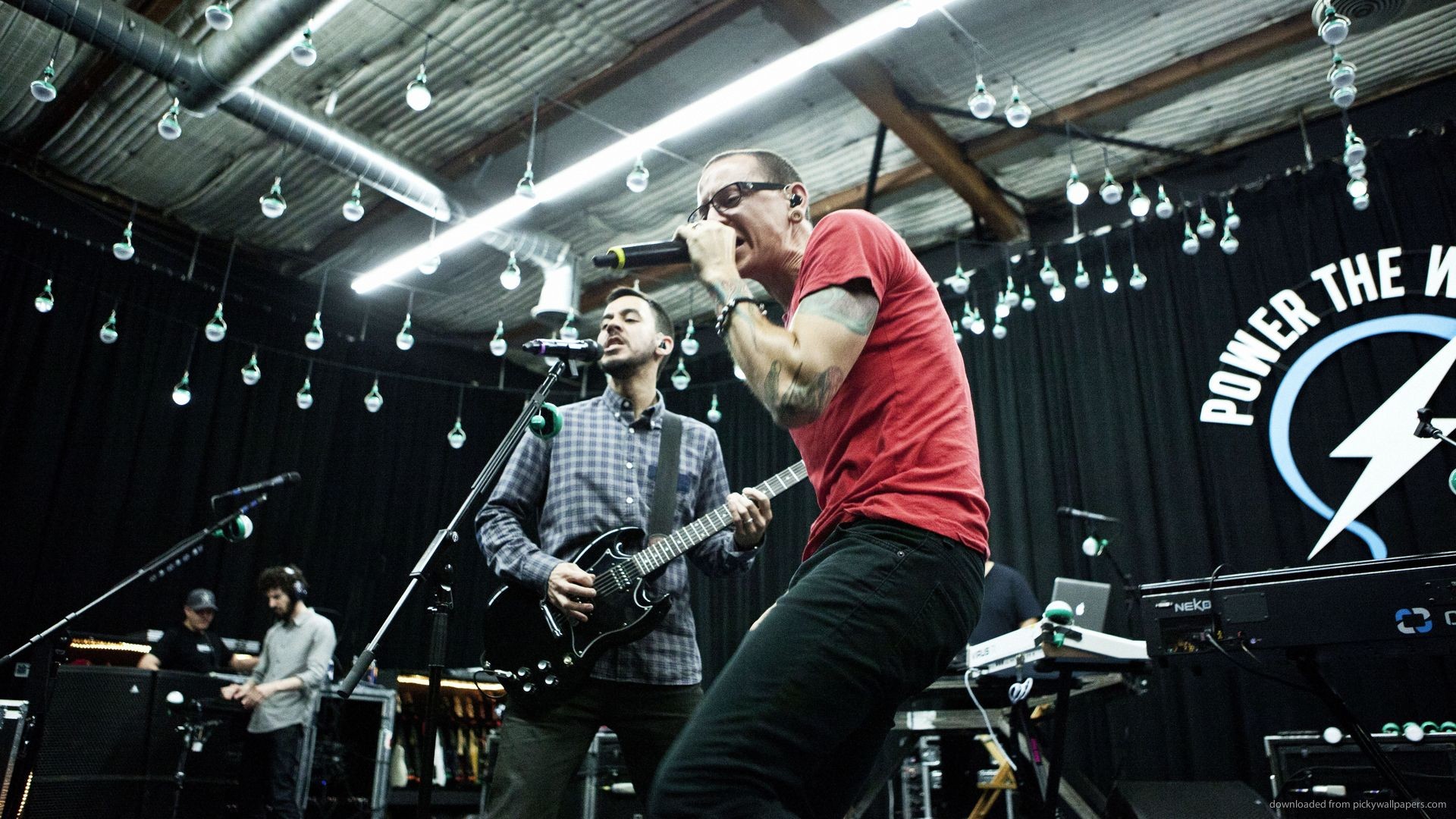 Linkin Park, Chester Bennington, Mike Shinoda, Power the World, Concerto, sfondo Windows 11