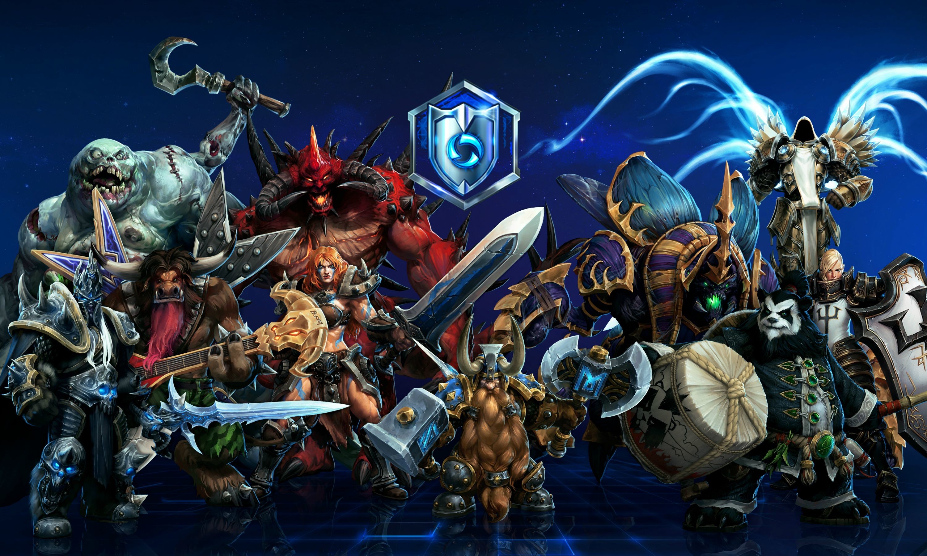Heroes of the Storm, Diablo, Tyrael, Stitches, Eroi, Blu, 2K, sfondo per PC