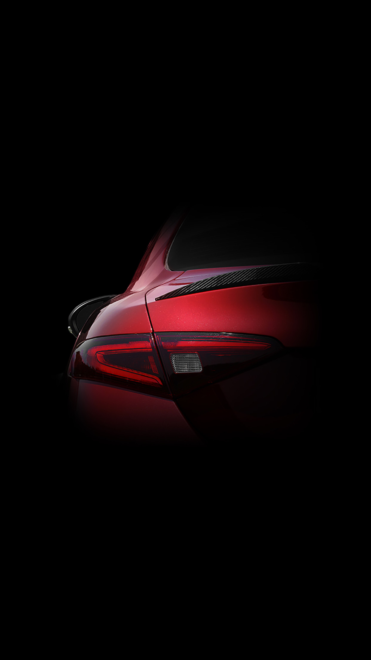 Alfa Romeo, Fanale, Sfondo nero, Rosso, Full HD, wallpaper per smartphone