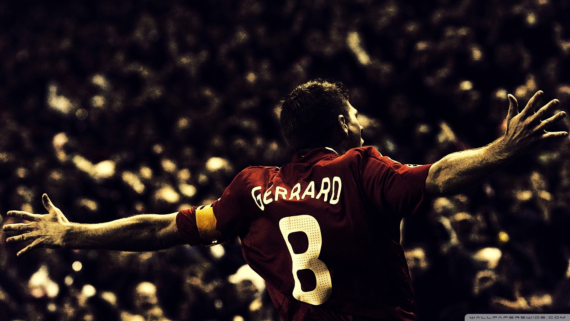 Steven Gerrard, Liverpool FC, Numero 8, Esultanza, 1920x1080, sfondo per PC