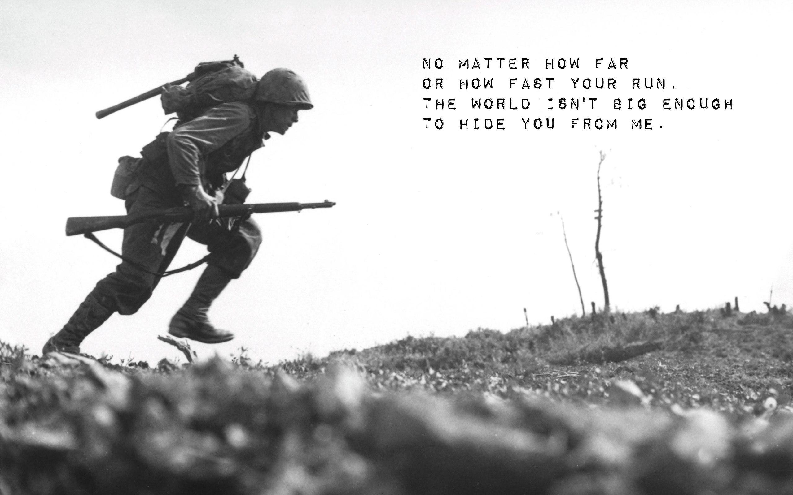 Soldato, Seconda guerra mondiale, Corsa, Citazione, 2560x1600, immagine di sfondo