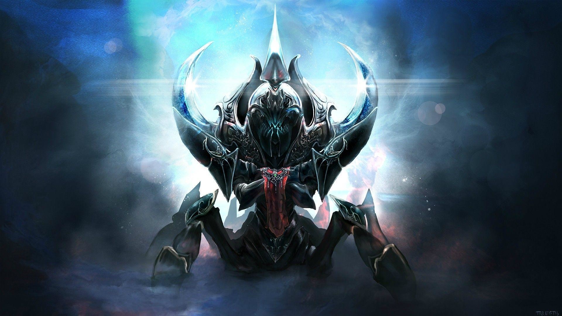 Nyx Assassin, Dota 2, Armatura, Luce blu, Full HD, sfondo Windows 11