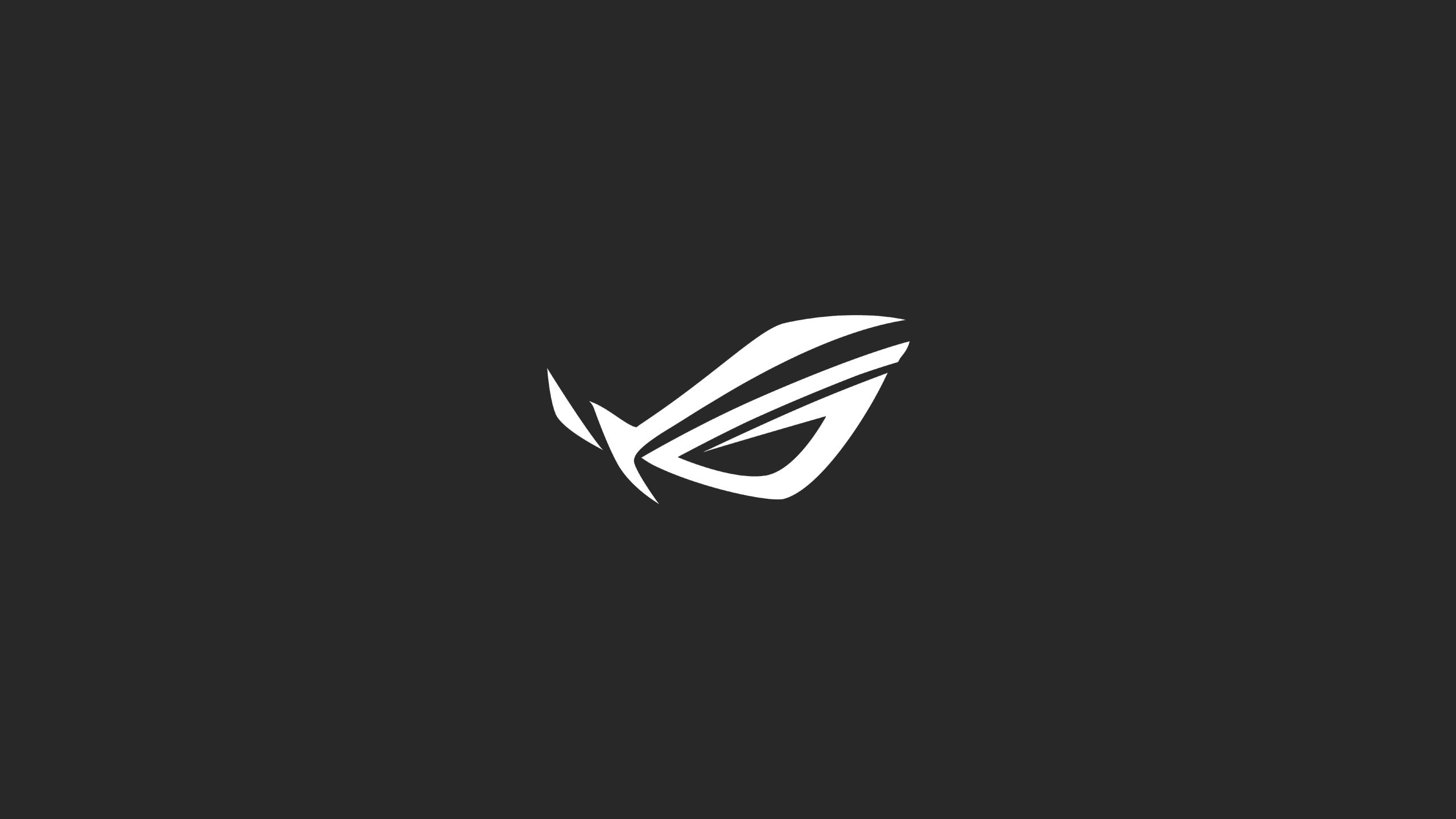 ASUS ROG, Logo bianco, Grigio scuro, Minimalista, 2K, sfondo desktop