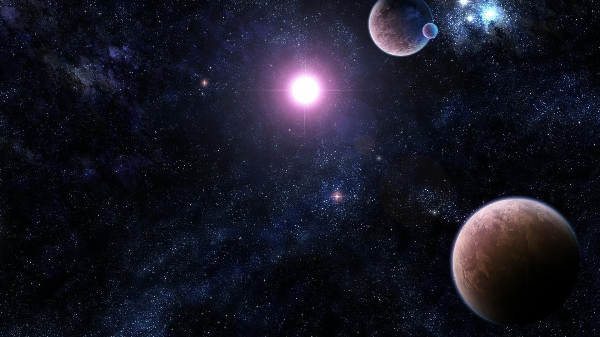 Pianeti, Stella, Lune, Spazio, Full HD 1080p, sfondo desktop