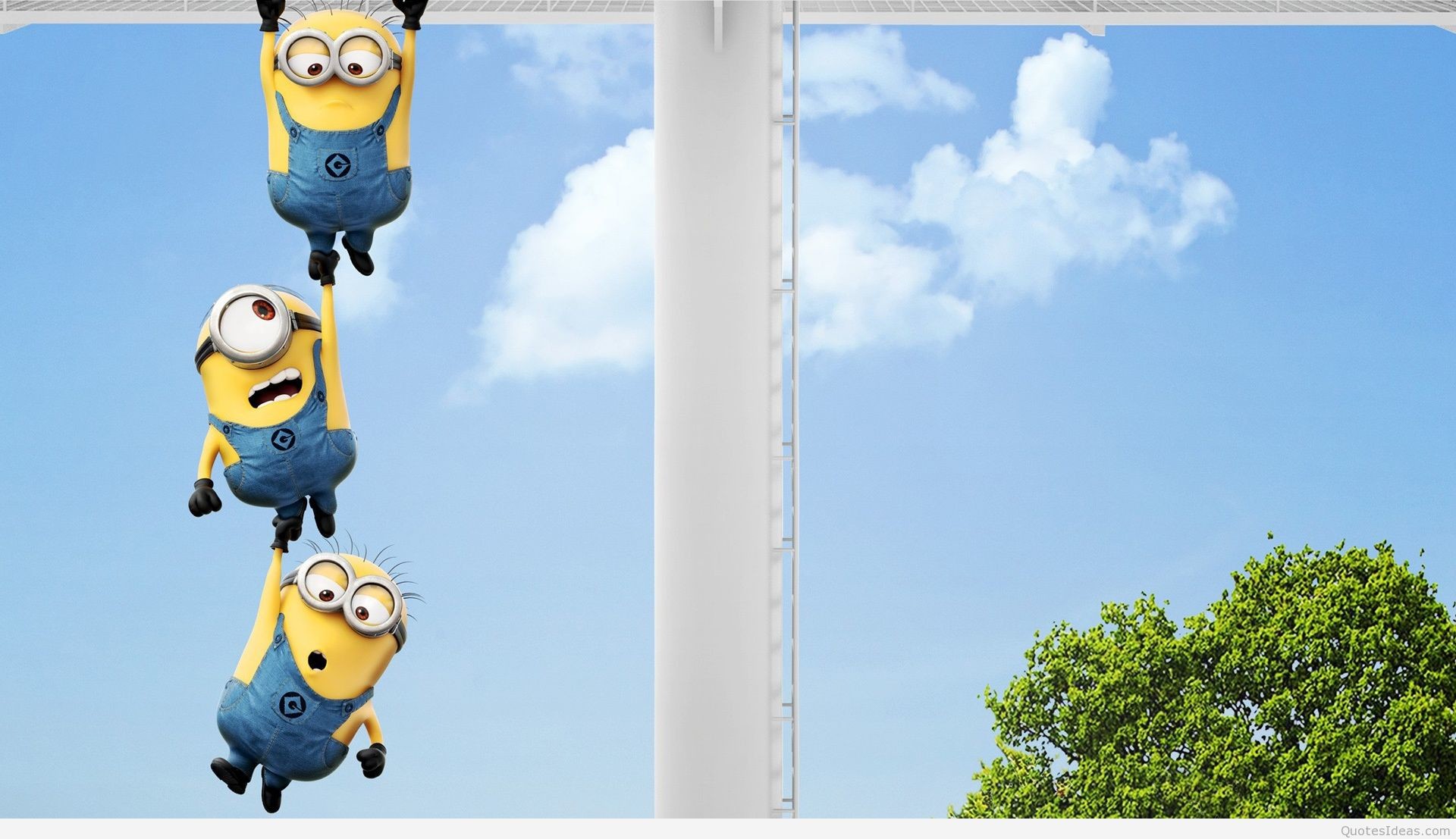 Minions, Cielo, Alberi, Full HD, sfondo per PC e portatile
