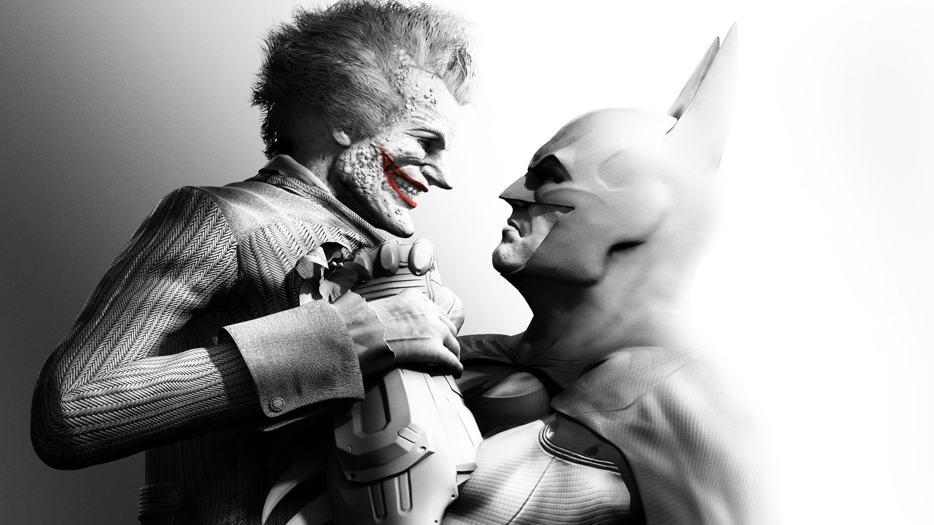 Batman: Arkham City, Joker, Batman, Bianco e nero, immagine di sfondo PC