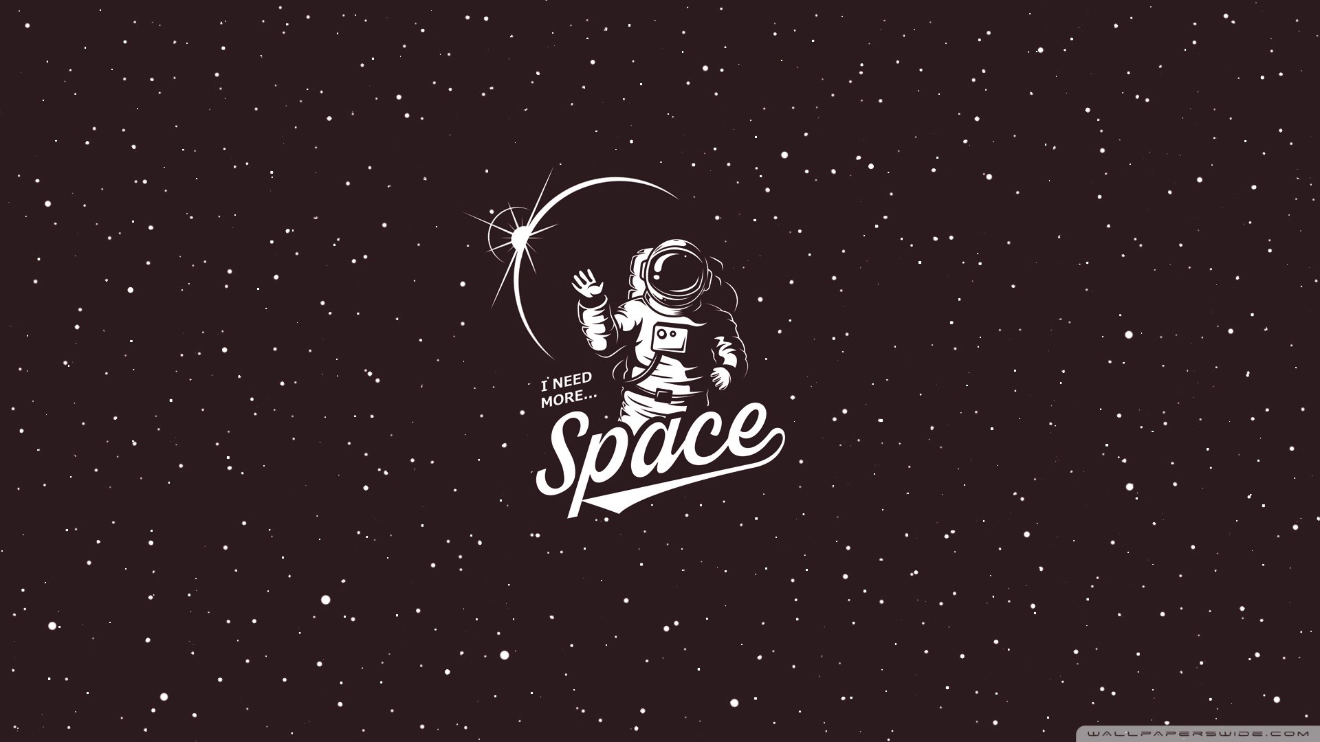 Astronauta, I Need Some Space, Lettering, Stelle, Minimalista, Full HD, wallpaper per portatile
