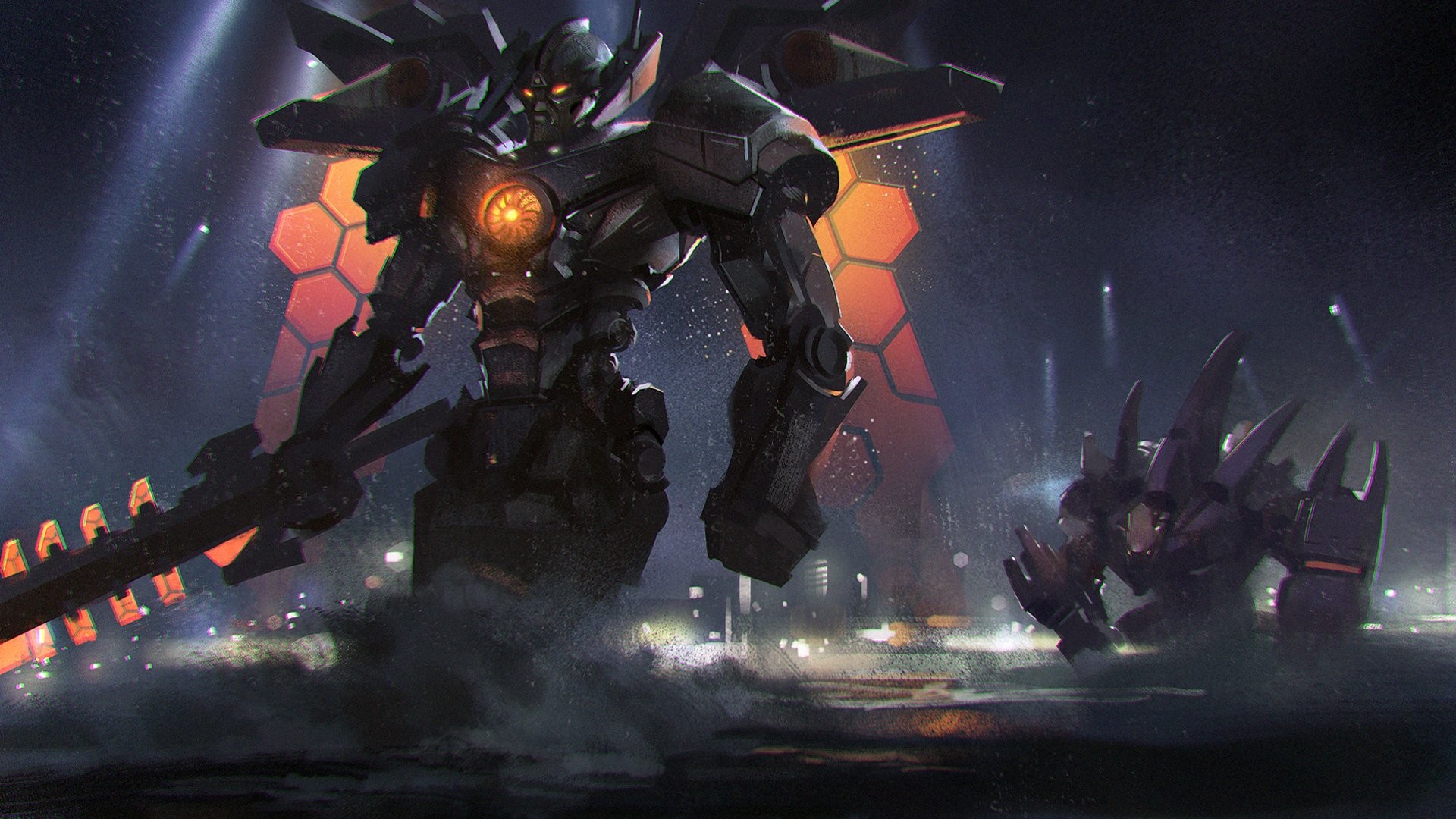 League of Legends, Mecha, Notte, Full HD, sfondo desktop