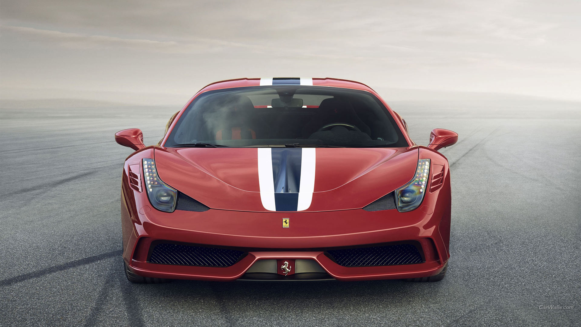 Ferrari 458 Speciale, Ferrari, Strisce, Vista frontale, 16:9 Full HD, wallpaper widescreen