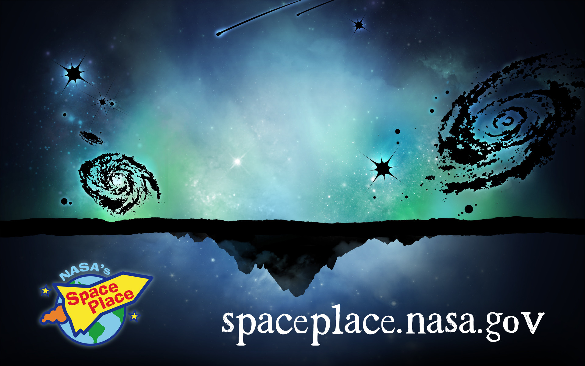 NASA Space Place, Galassie, Illustrazione, Full HD, sfondo Windows 11