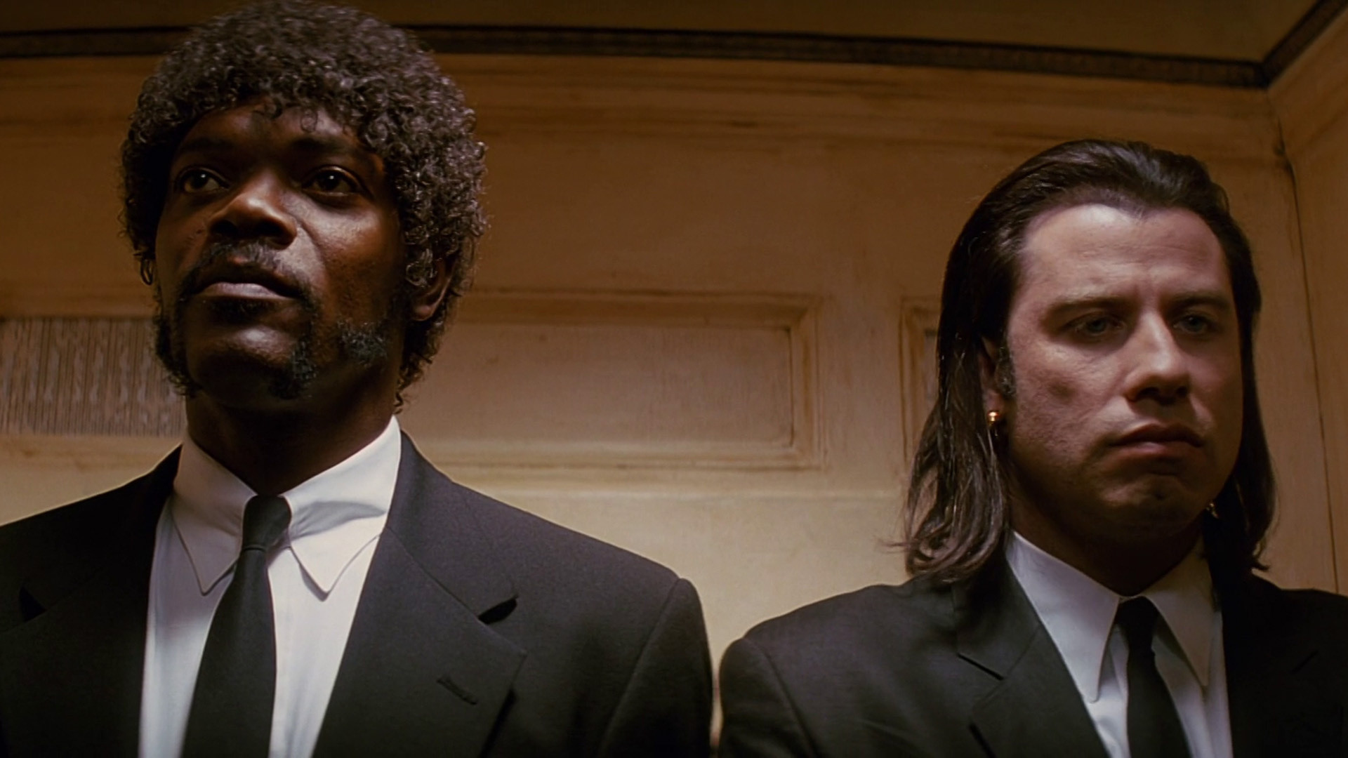 Jules Winnfield, Vincent Vega, Samuel L. Jackson, John Travolta, sfondo desktop Full HD