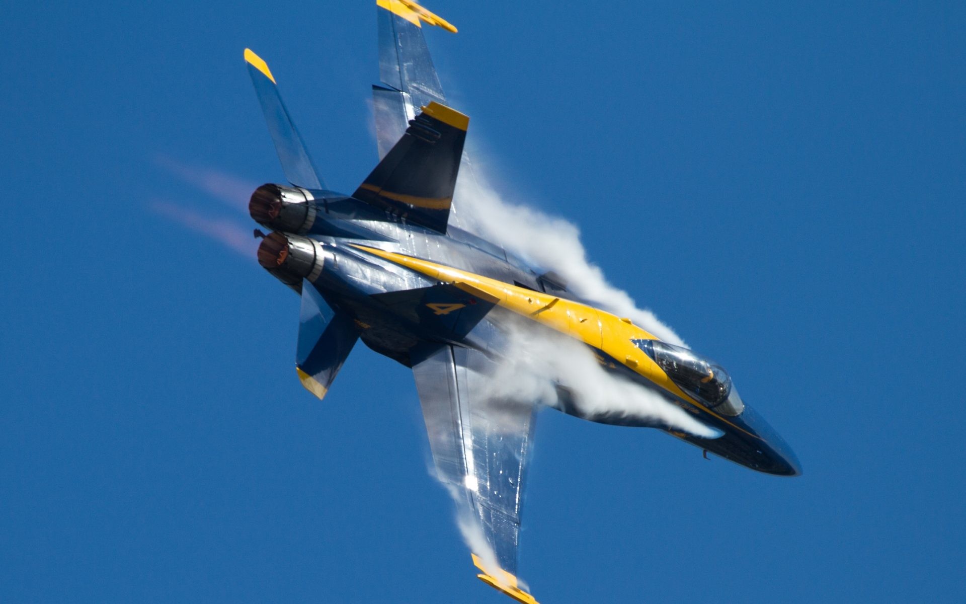 F/A-18 Hornet, Blue Angels, Aereo da caccia, Cielo azzurro, 16:10 Full HD, sfondo widescreen