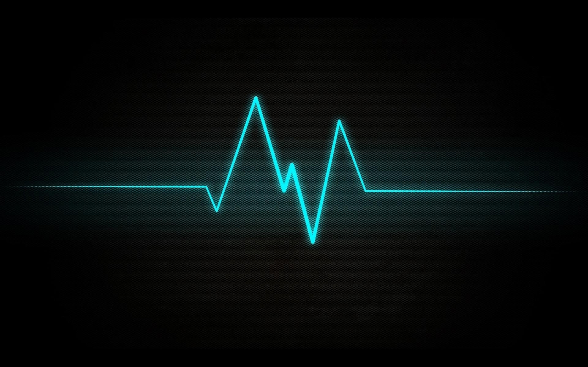 Battito cardiaco, Linea ciano, Minimalismo, Sfondo nero, 1920x1200, wallpaper desktop