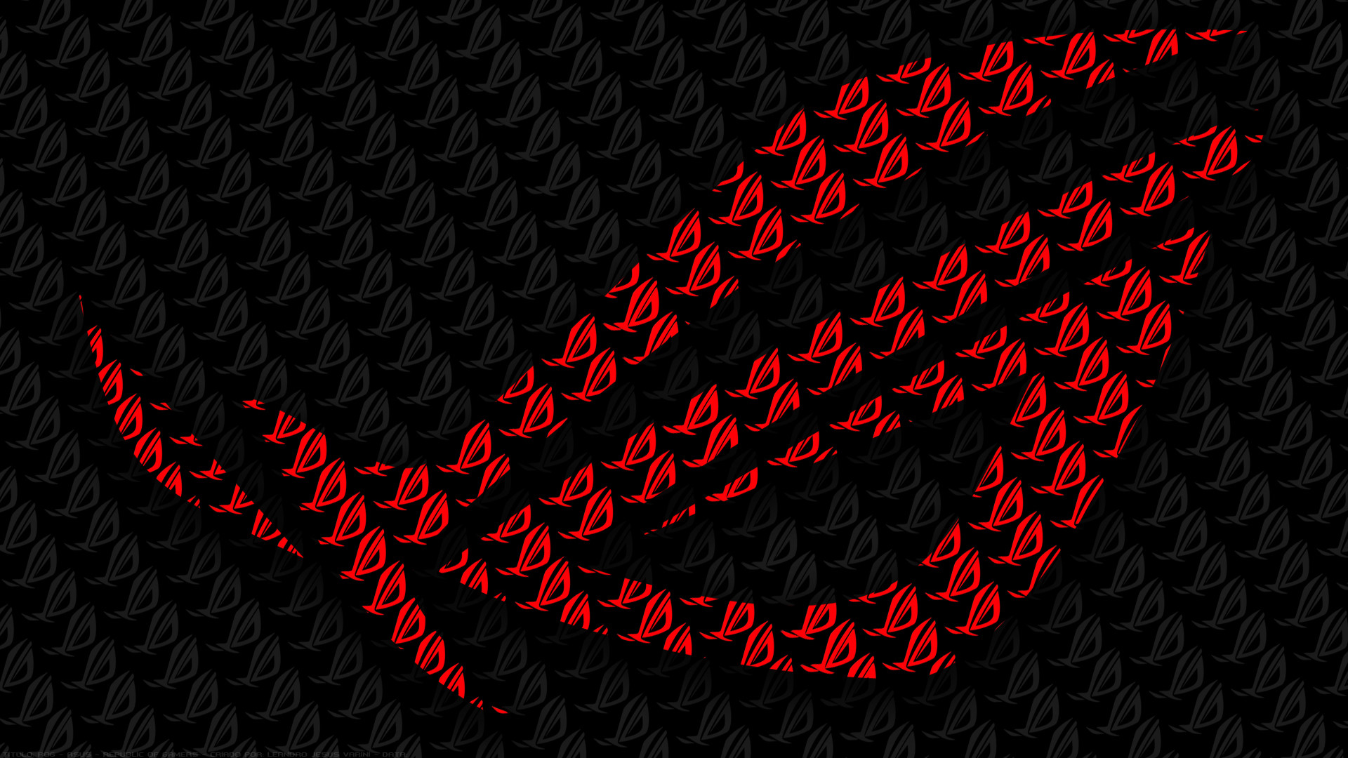 ASUS ROG, Logo a mosaico, Rosso, Nero, Full HD, sfondo desktop